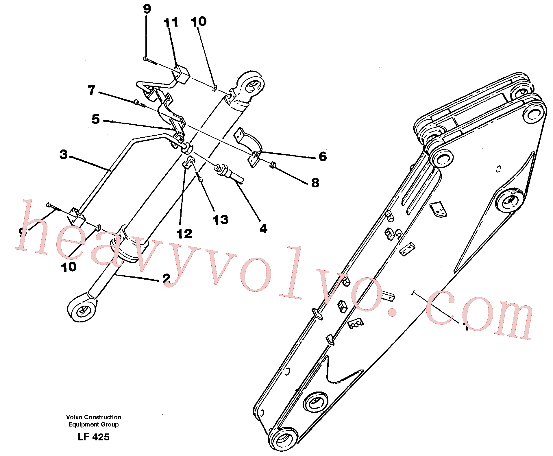 VOE14238528 for Volvo Hydraulic system, dipperarm(LF425 assembly)