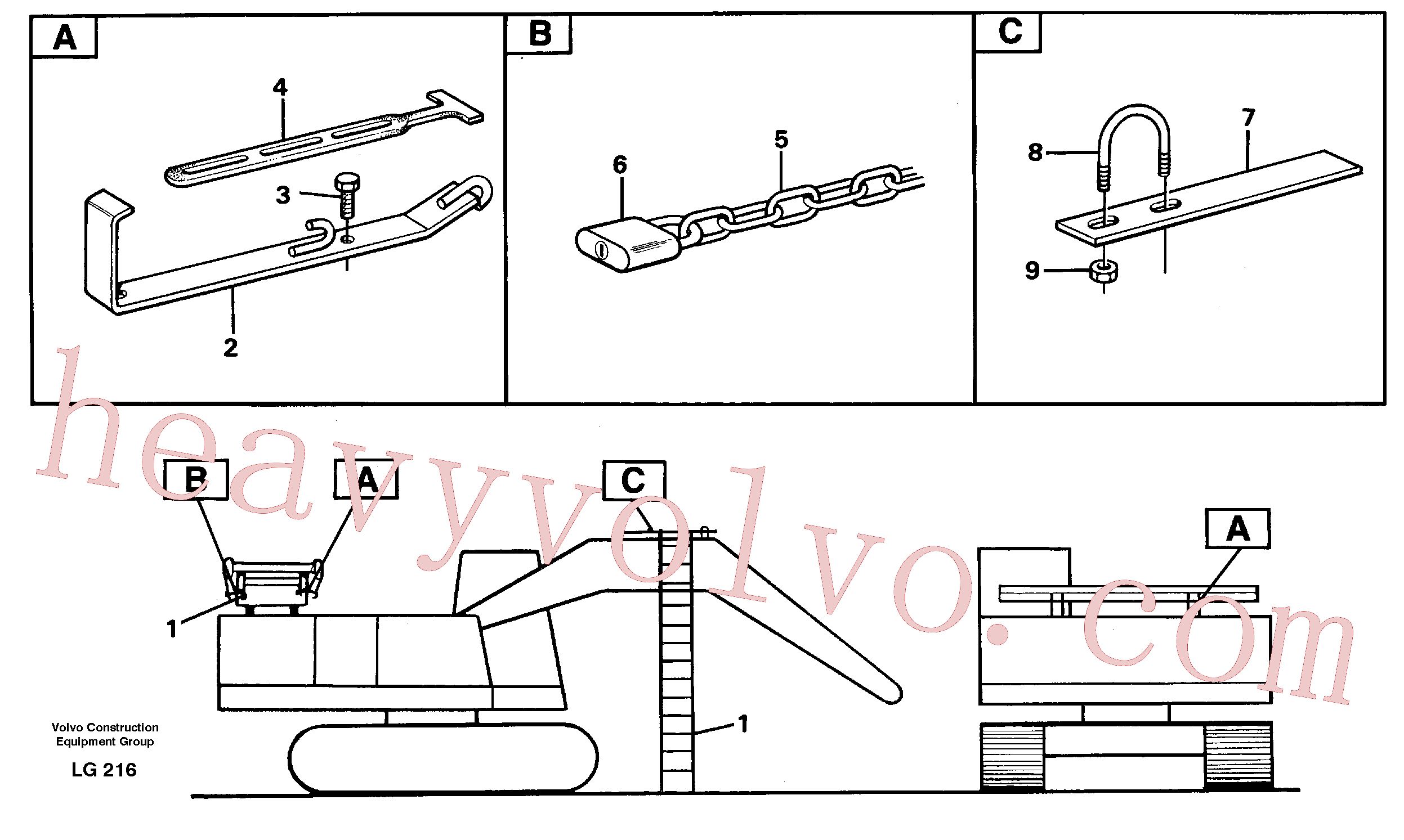 VOE14230260 for Volvo Ladder with cage(LG216 assembly)