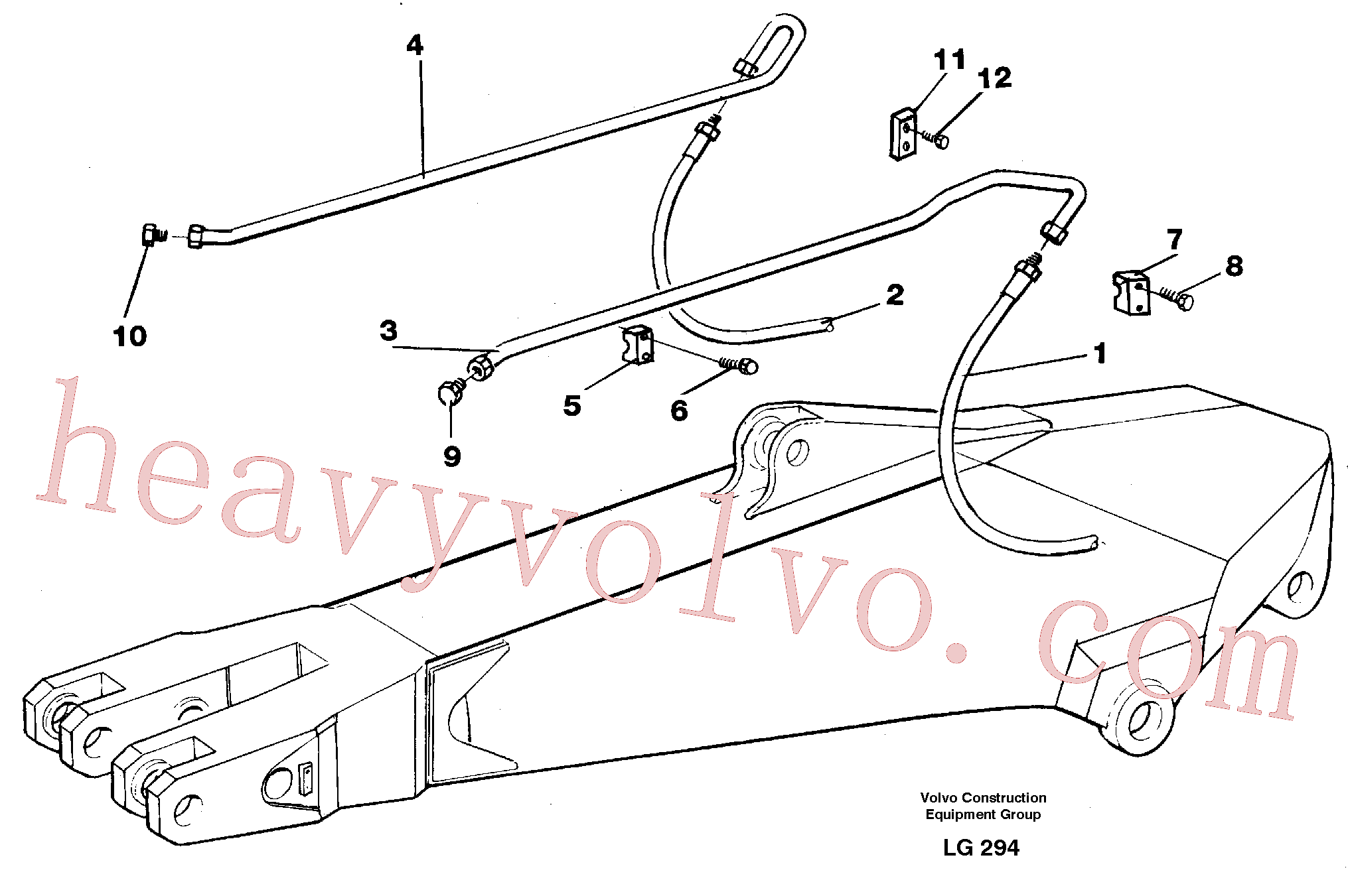 VOE14254444 for Volvo Hammer hydraulics on dipper arm, 2.00 m, 2.40 m, 2.80 m.(LG294 assembly)