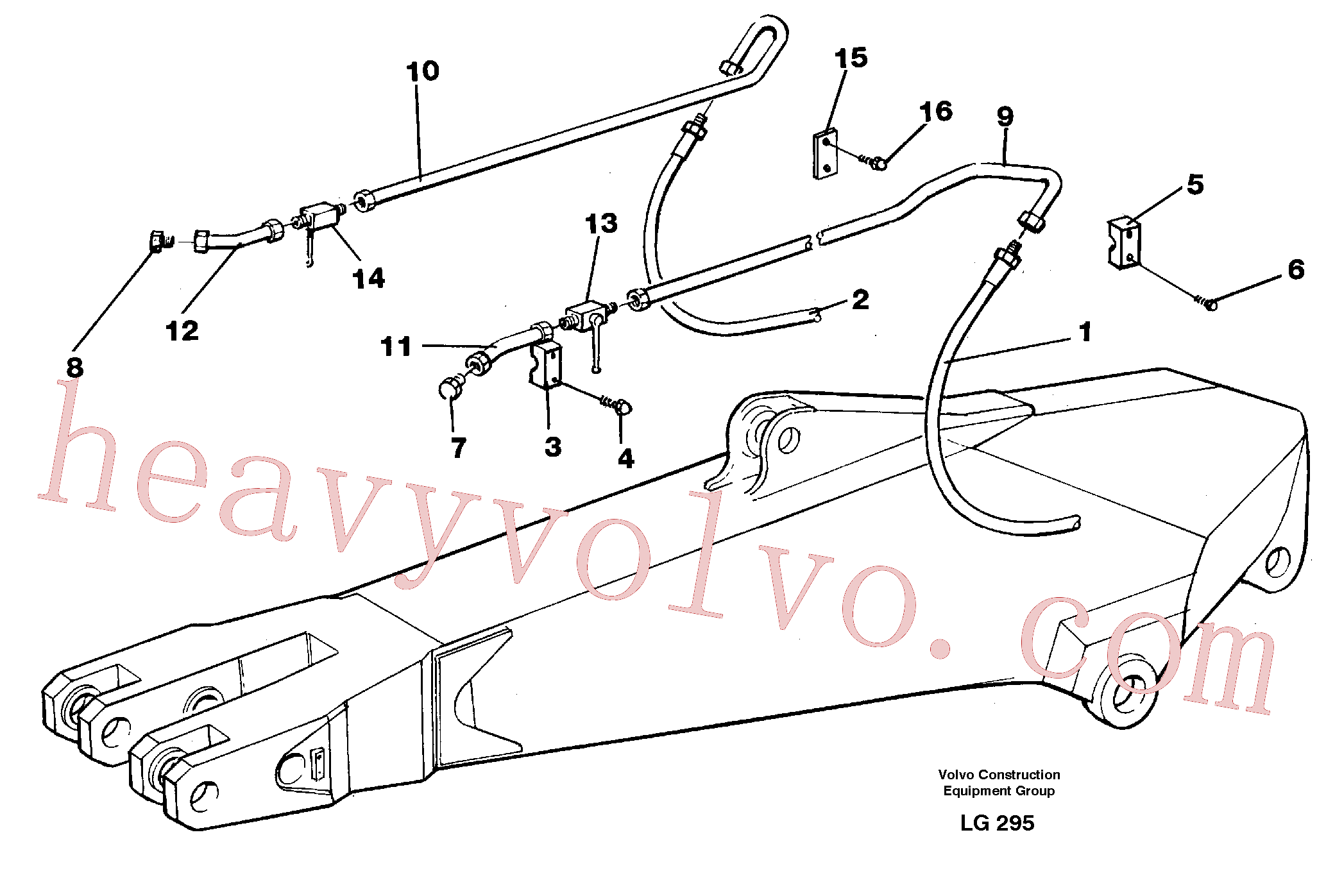 VOE11702733 for Volvo Hammer hydraulics for dipper arm incl. shut-offcocks.(LG295 assembly)