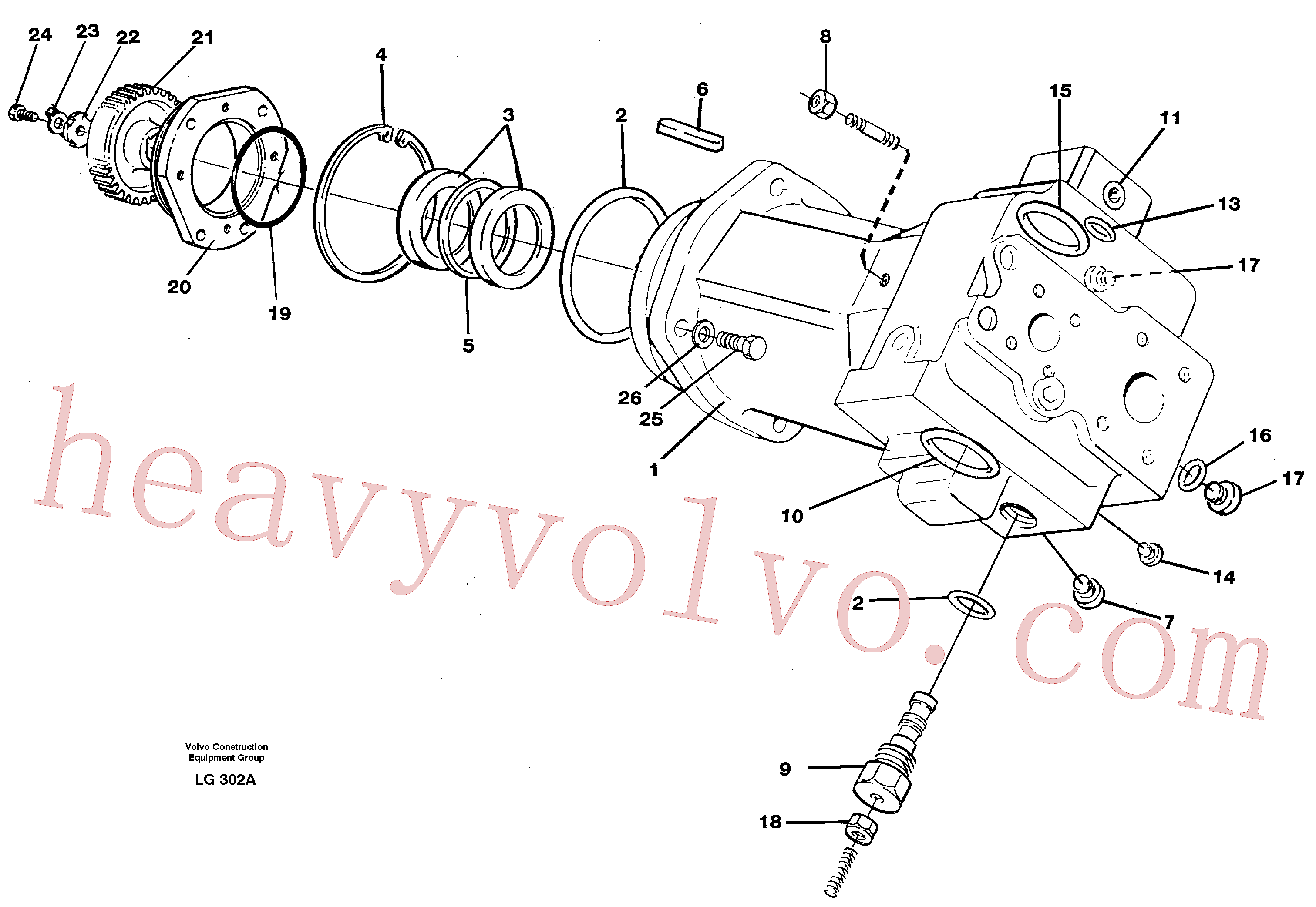 VOE14212125 for Volvo Hydraulic pump(LG302A assembly)