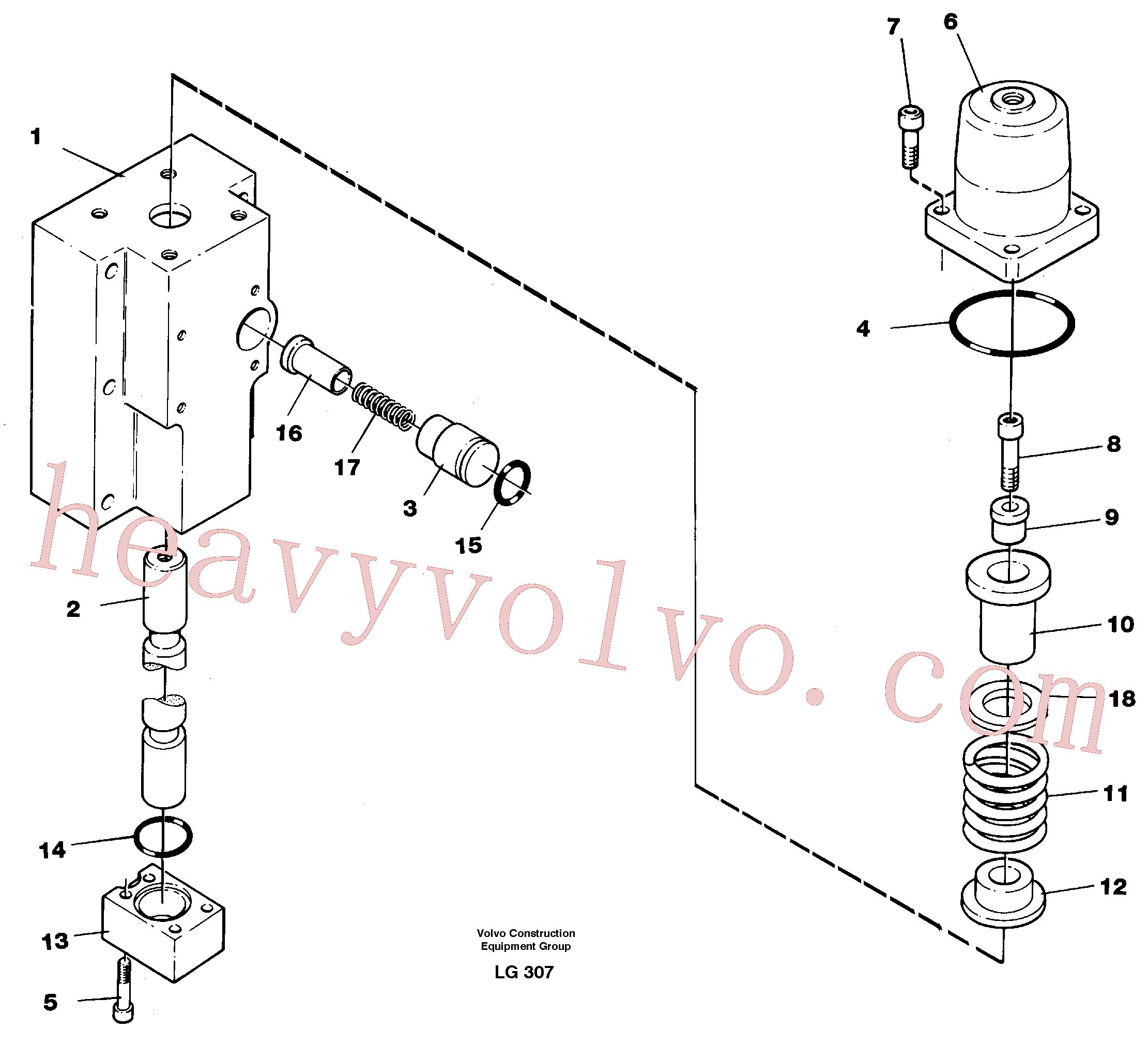 VOE14265045 for Volvo Four-way valve, boom secondary(LG307 assembly)