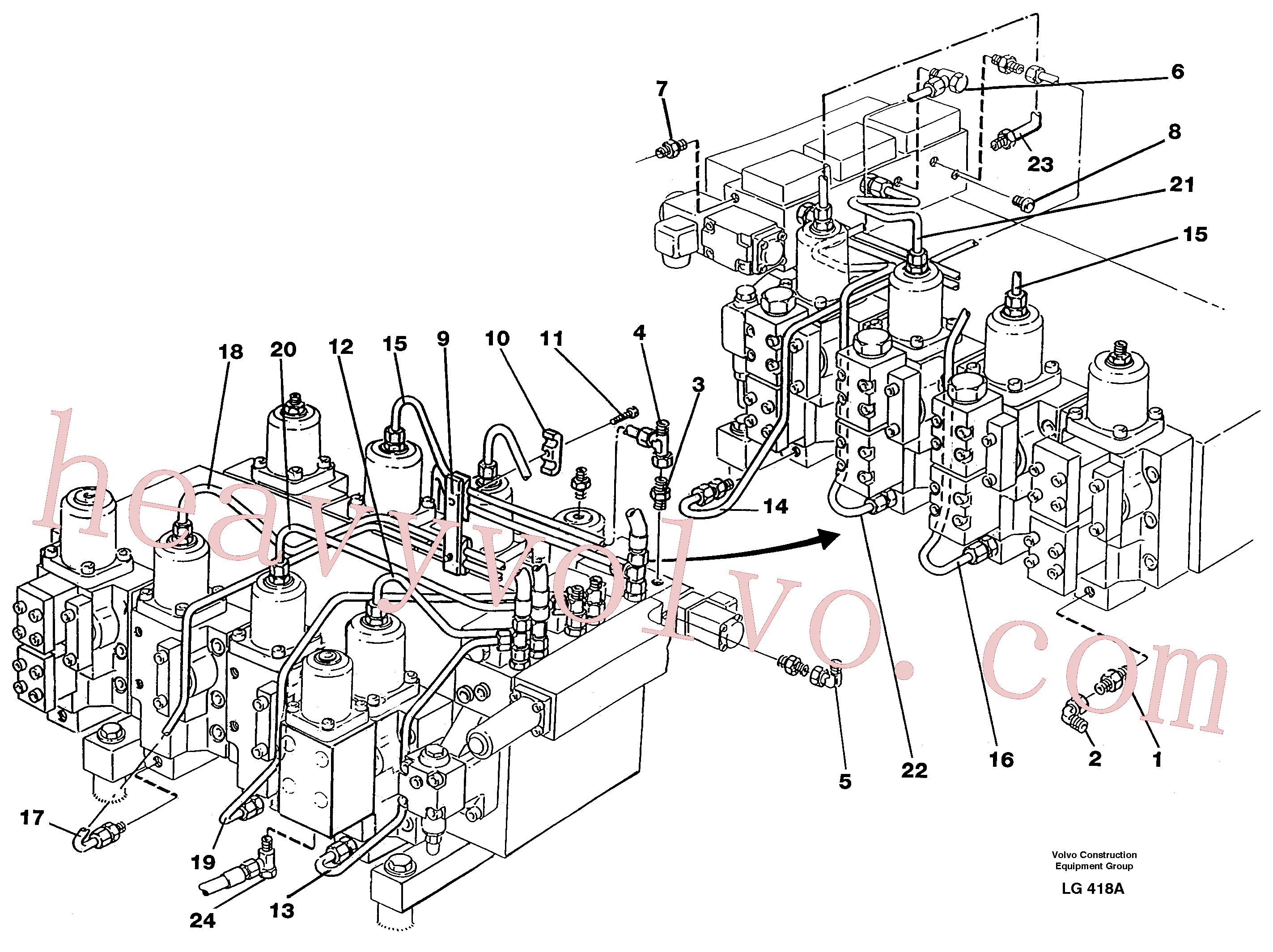 VOE14249359 for Volvo Main valve assembly, tubes connections(LG418A assembly)