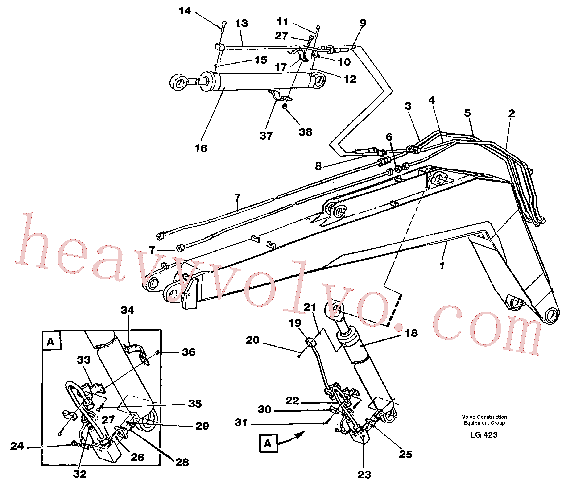 VOE14255452 for Volvo Hydraulic system, boom 5.20 m(LG423 assembly)