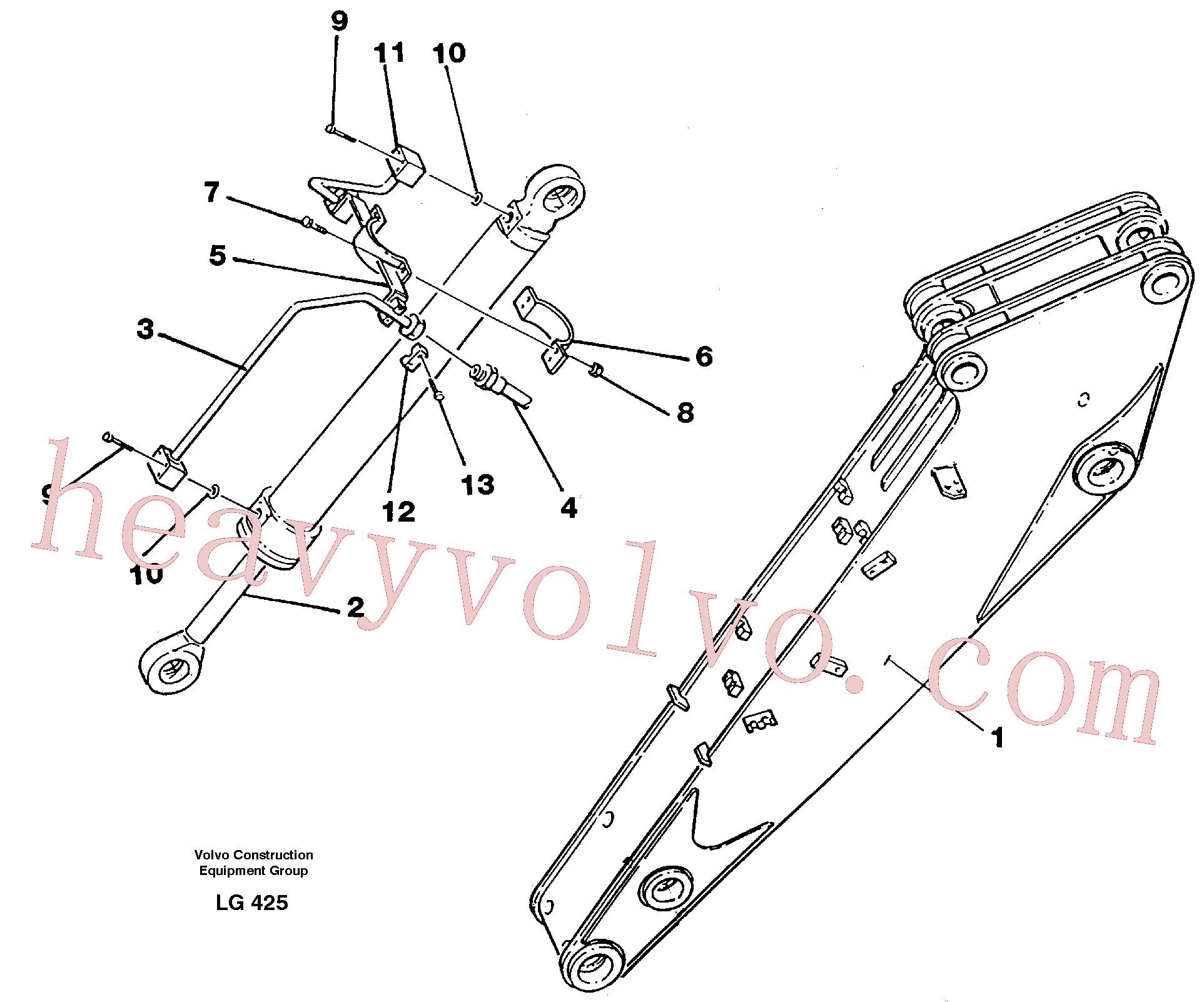 VOE14238528 for Volvo Hydraulic system, dipperarm(LG425 assembly)