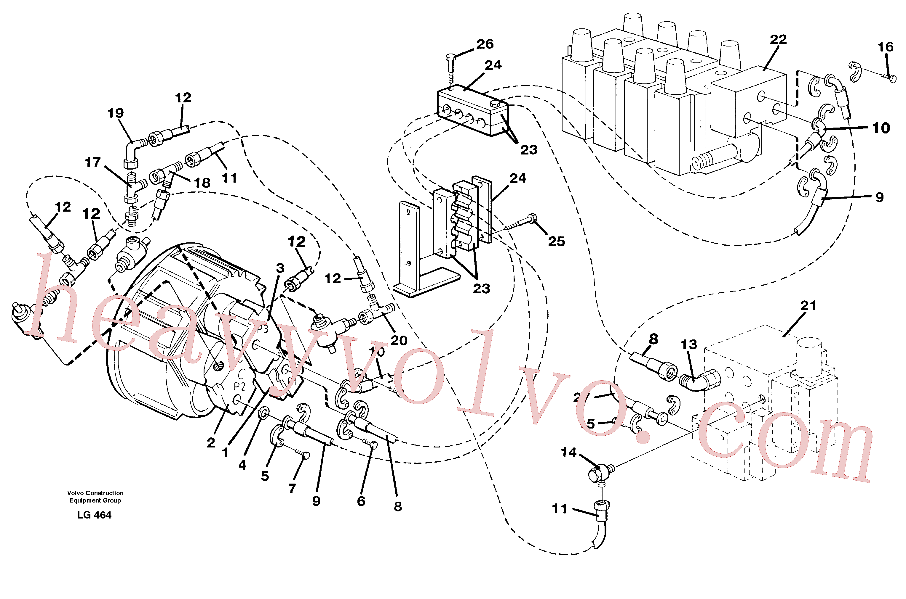 VOE14215484 for Volvo Hydraulic system, feeding lines(LG464 assembly)