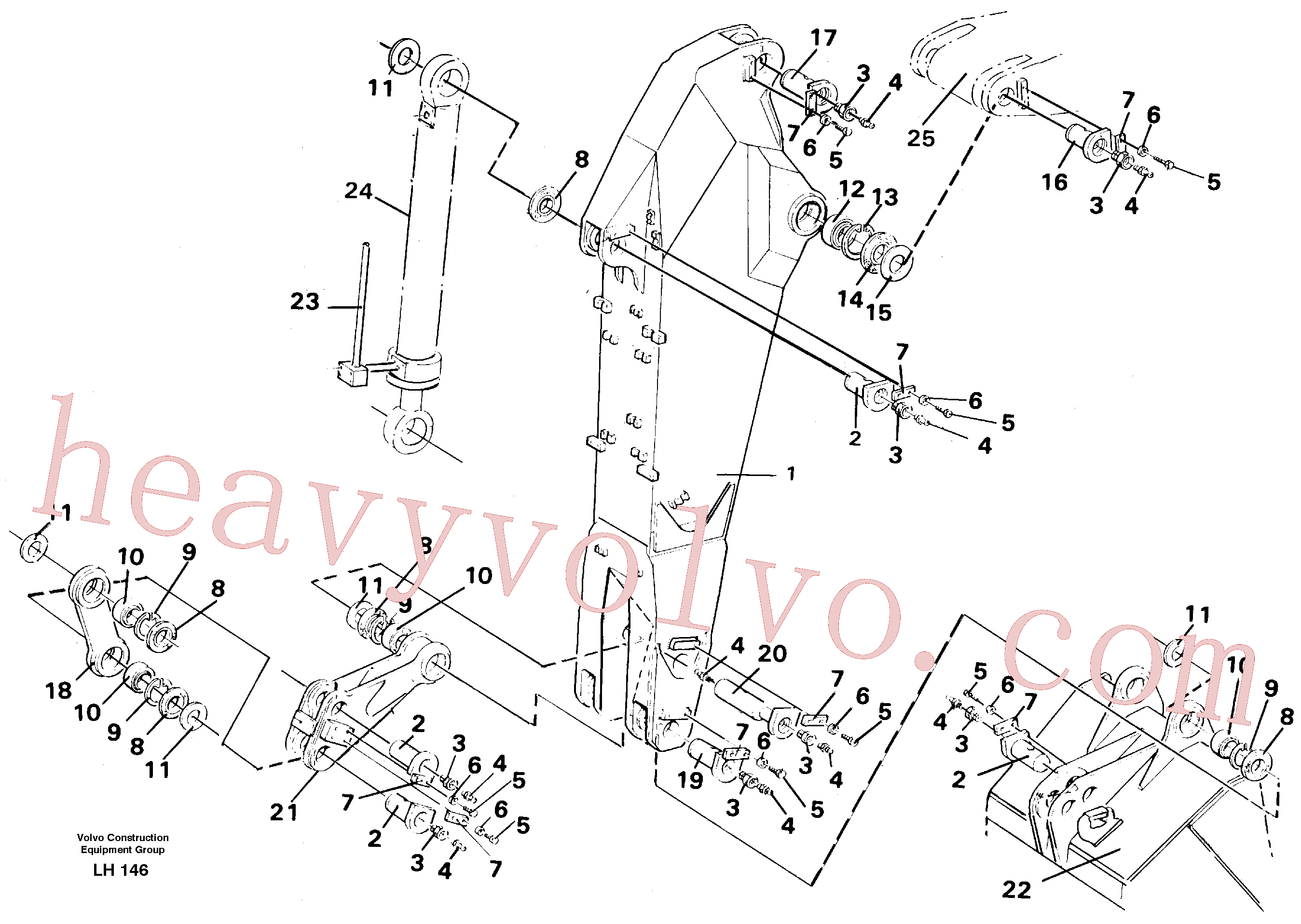 VOE14252548 for Volvo Backhoe dipper arm 2.25m(LH146 assembly)