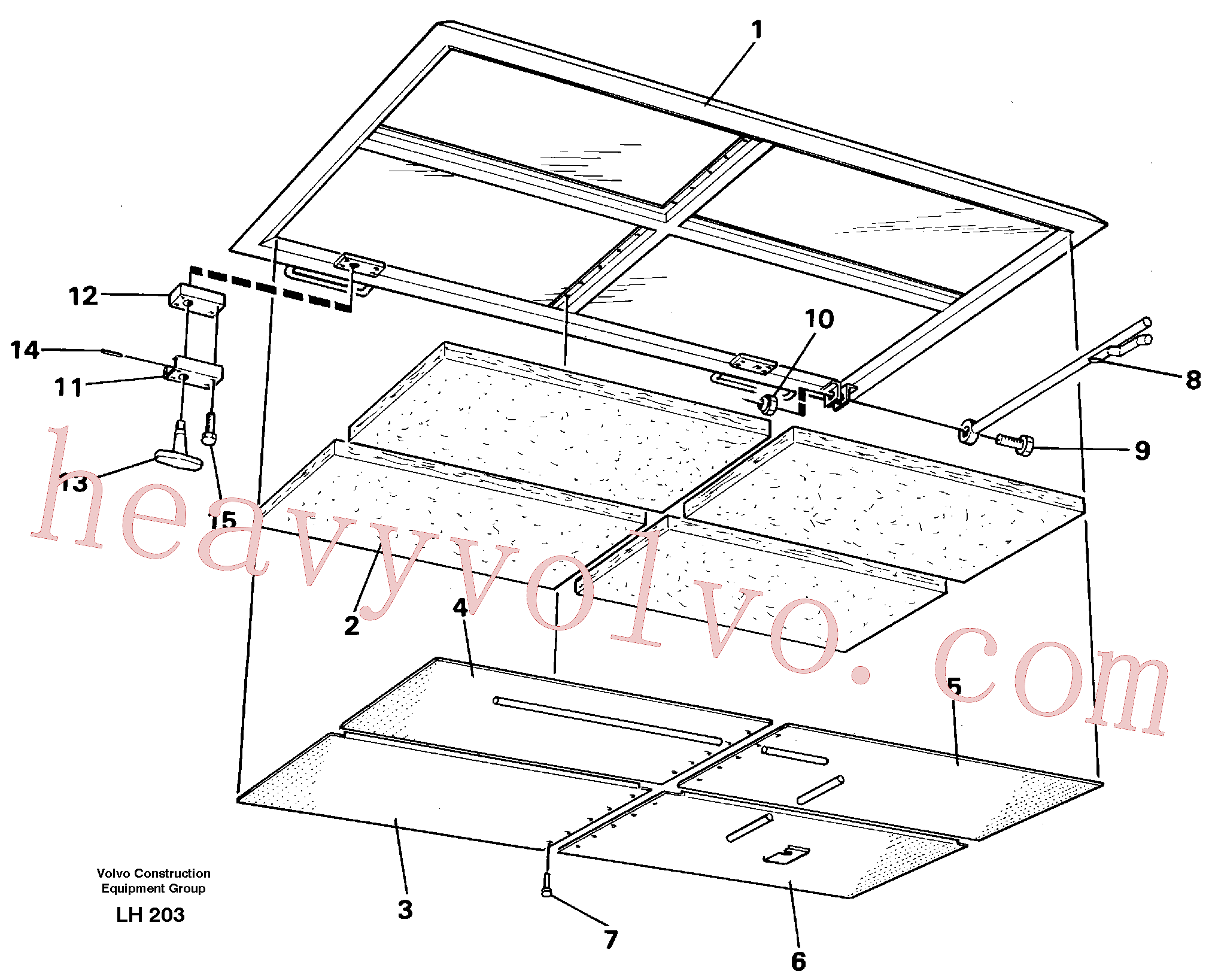 VOE14014634 for Volvo Hutch over engine(LH203 assembly)