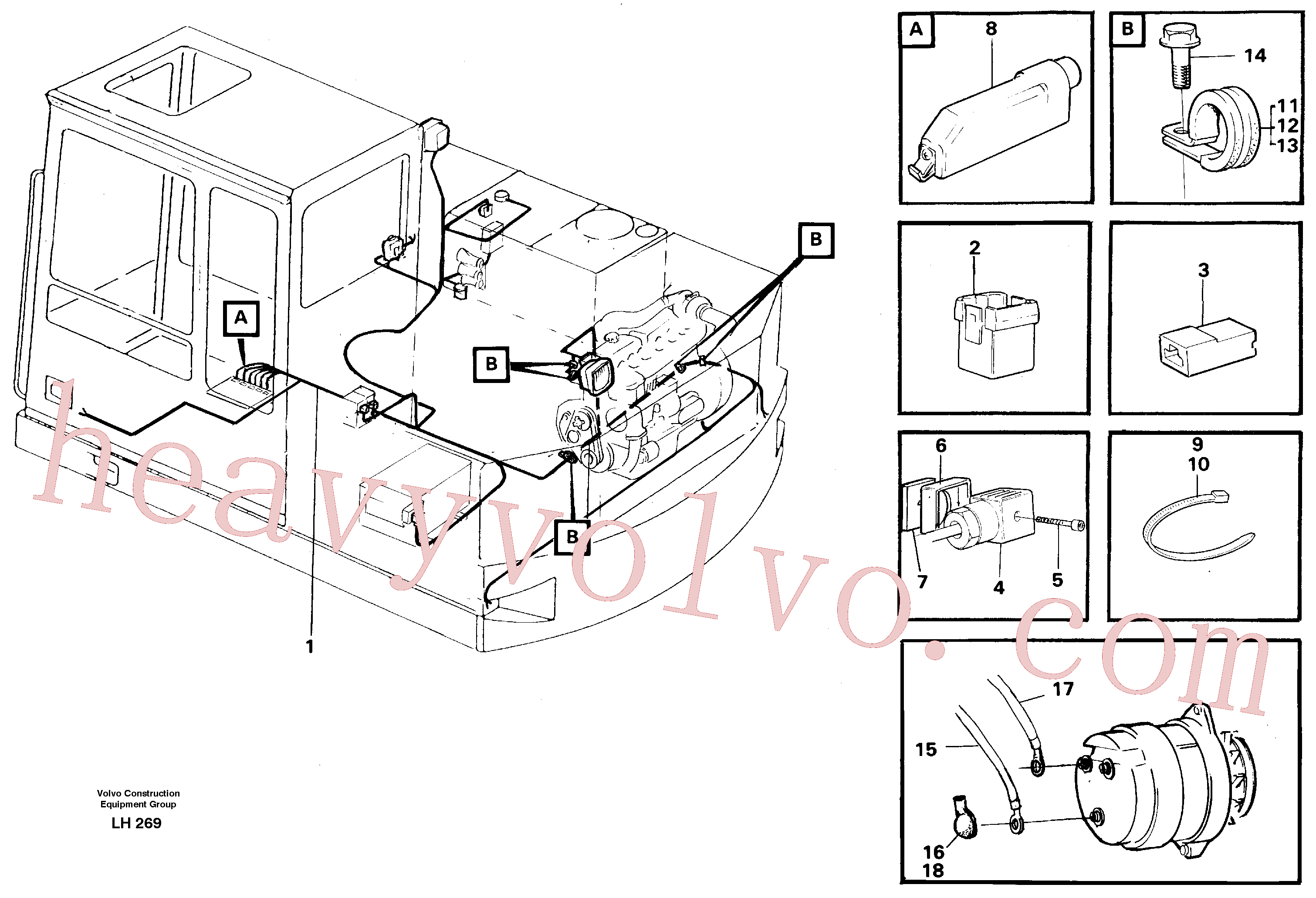 VOE14013858 for Volvo Cable harness, upper section(LH269 assembly)