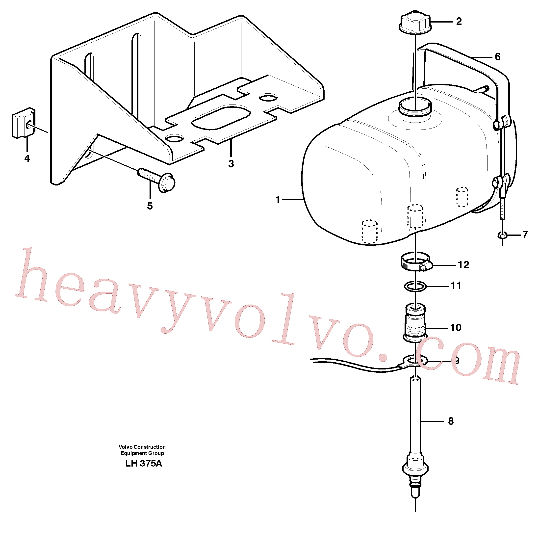 VOE925056 for Volvo Expansion tank with fitting parts(LH375A assembly)