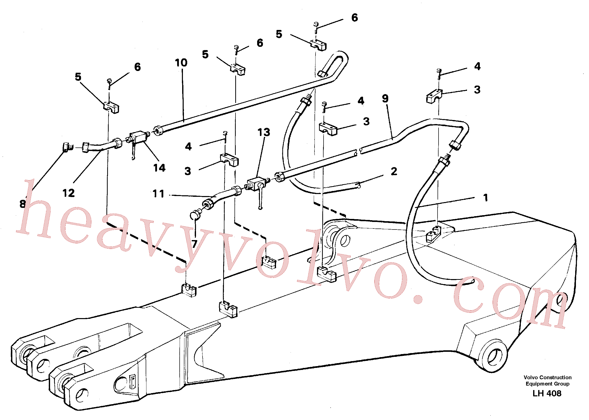 VOE14254494 for Volvo Hammer hydraulics for dipper arm incl. shut-offcocks(LH408 assembly)