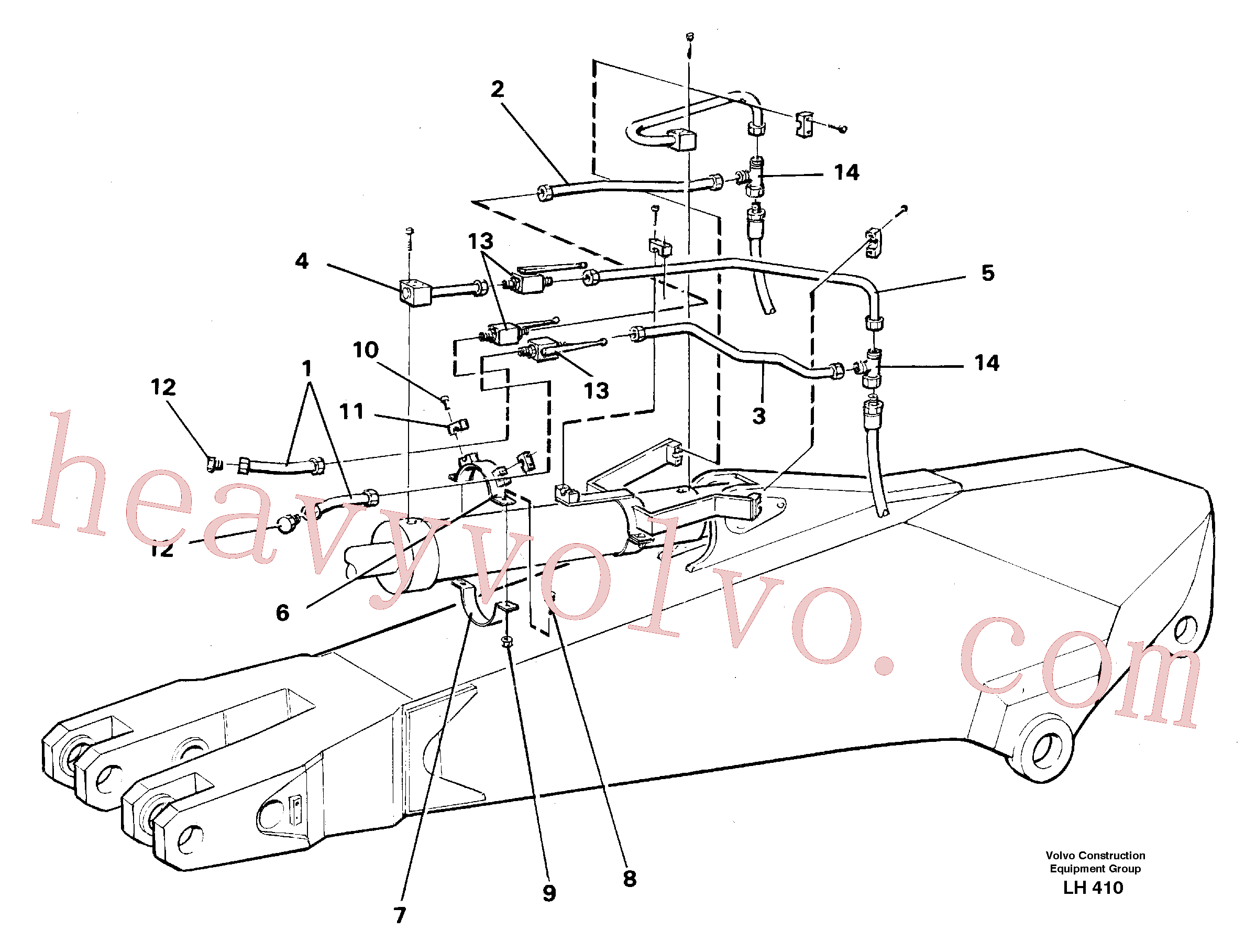 VOE14249976 for Volvo Parallel connected grab hydraulics incl. shut-offcocks on dipper arms(LH410 assembly)