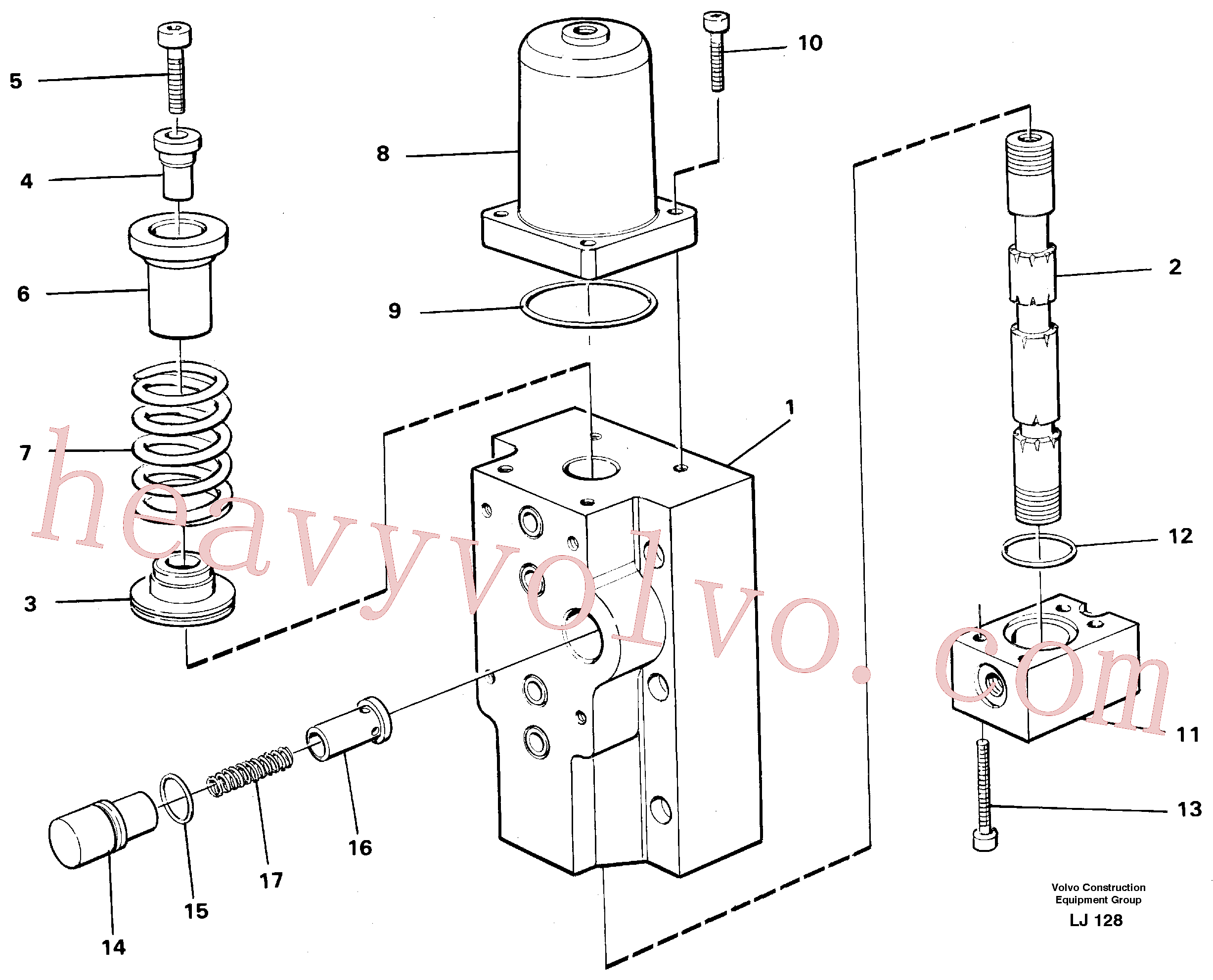 VOE14260085 for Volvo Four-way valves Primary, Four-way valve for hammer/shears(LJ128 assembly)