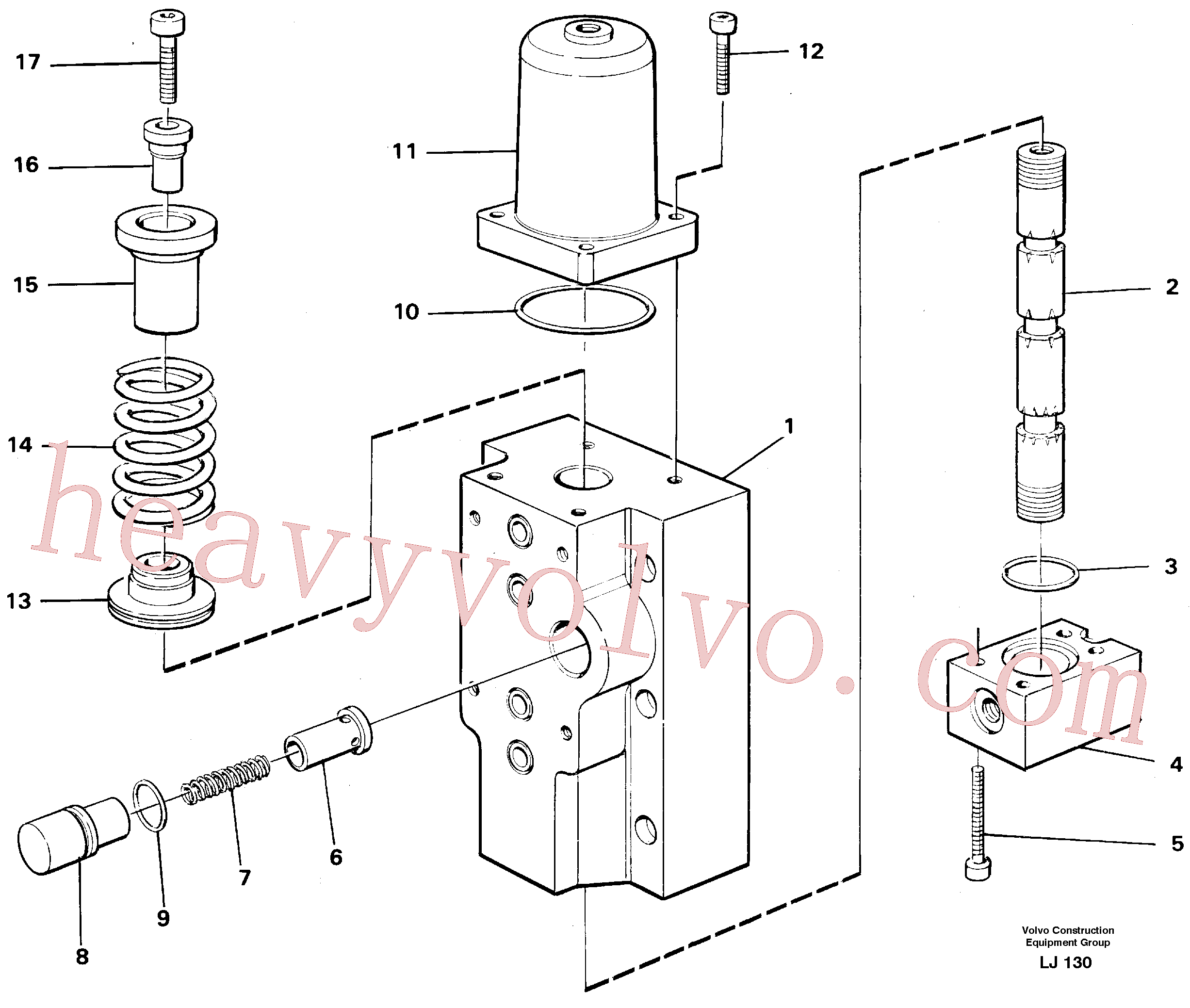 VOE14249826 for Volvo Four-way valve Primary(LJ130 assembly)