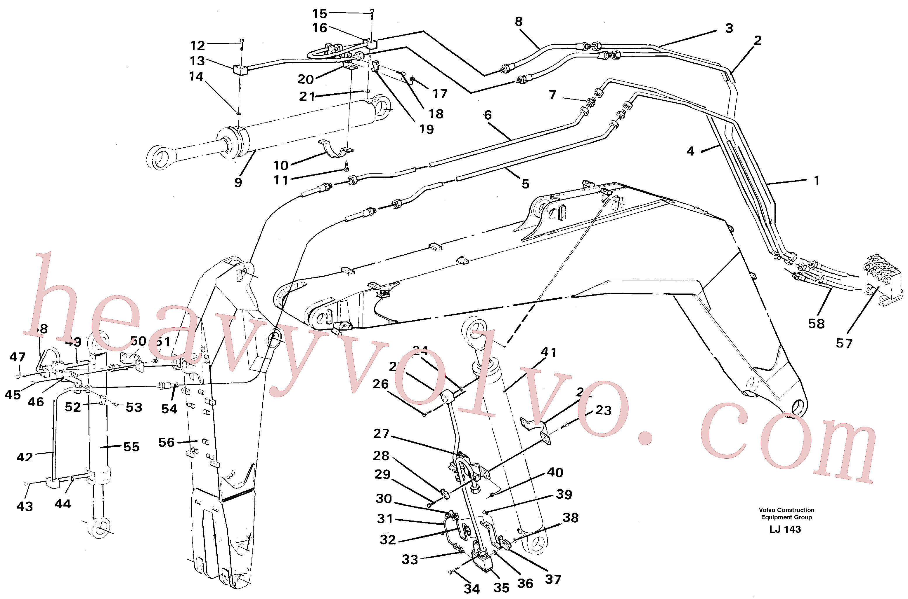 VOE14055009 for Volvo Backhoe hydraulics, boom 5.20m(LJ143 assembly)