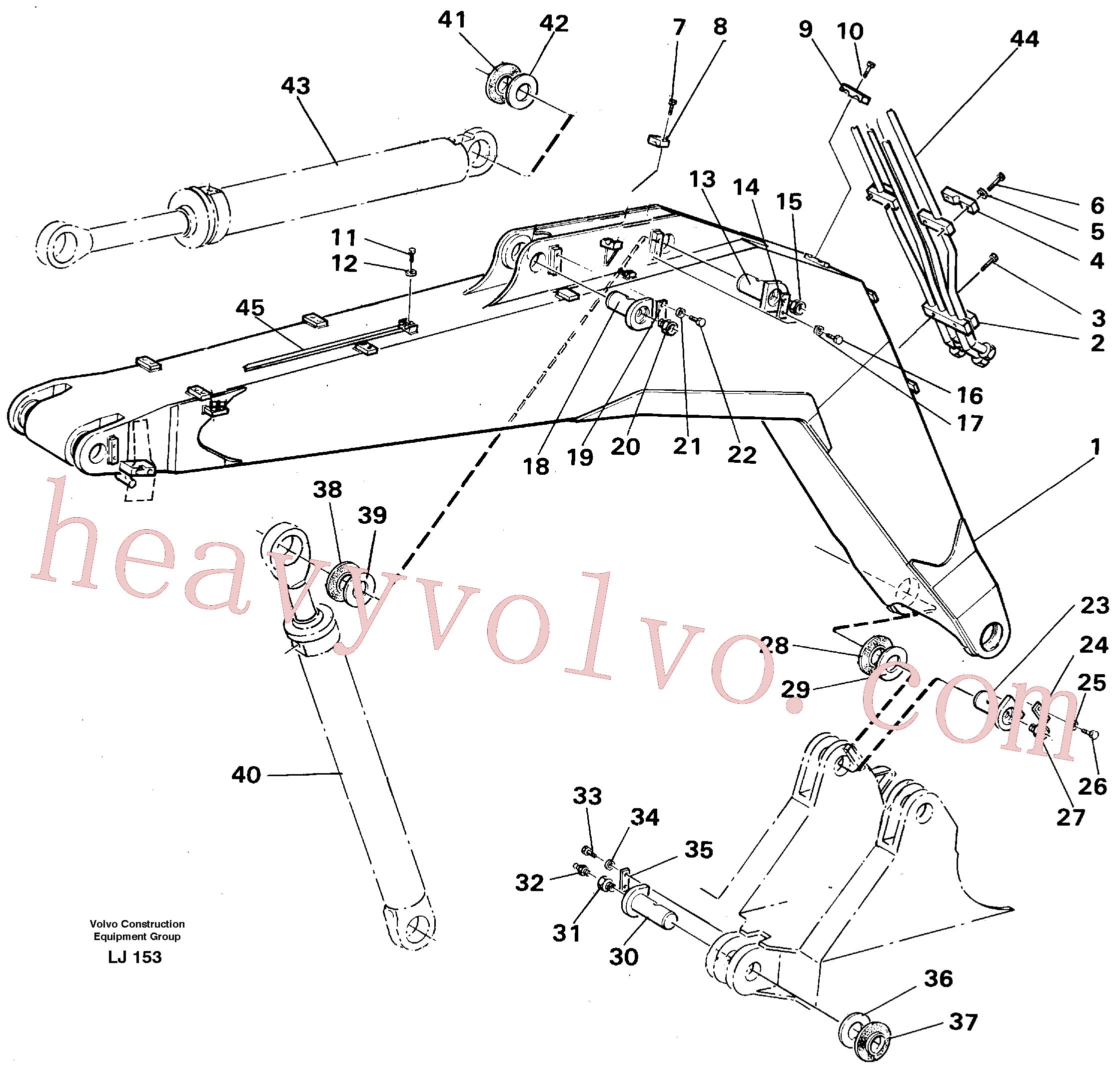 VOE13955343 for Volvo Backhoe boom 5.70m(LJ153 assembly)