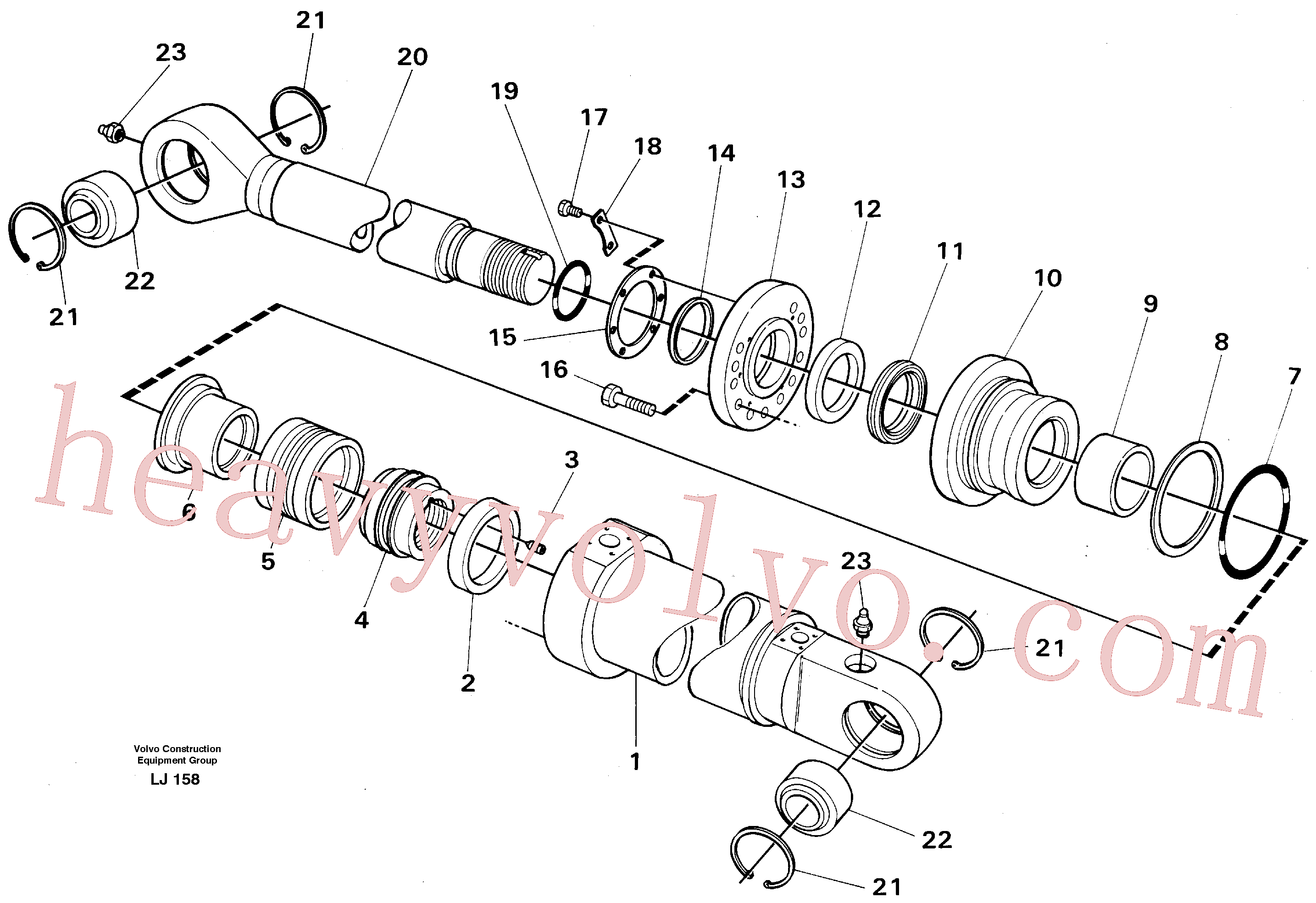 VOE11709518 for Volvo Knuckle cyl. Front shovel cyl.(LJ158 assembly)