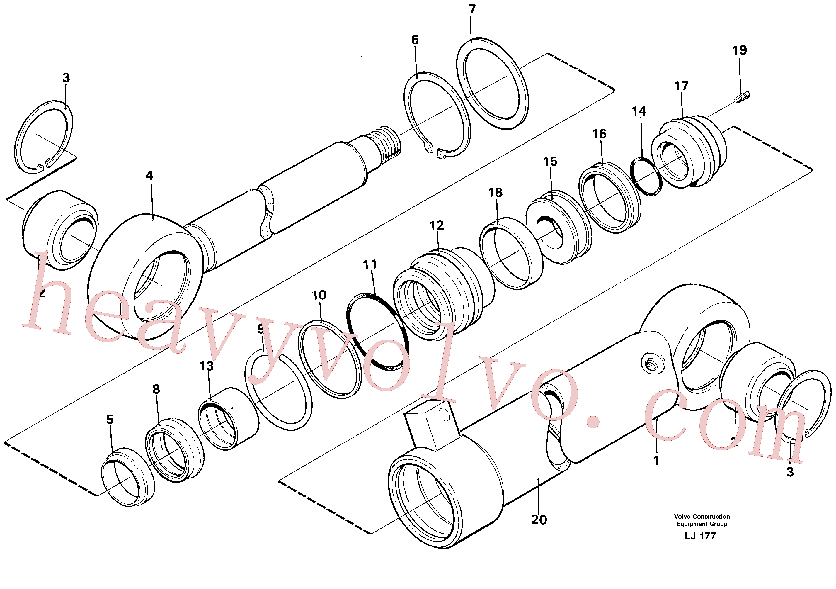 VOE14237789 for Volvo Hydraulic cylinder(LJ177 assembly)