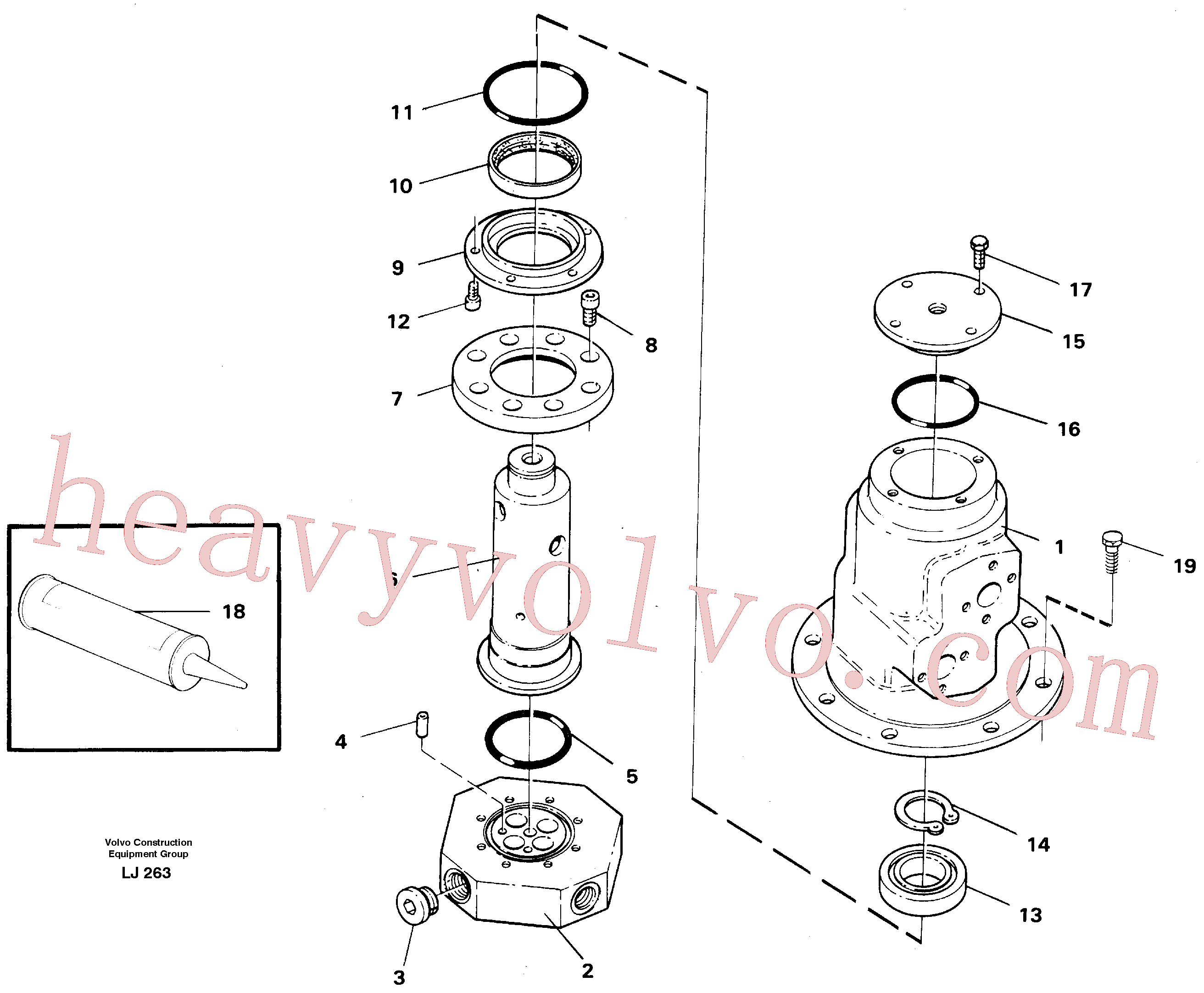 VOE14013504 for Volvo Turning joint(LJ263 assembly)