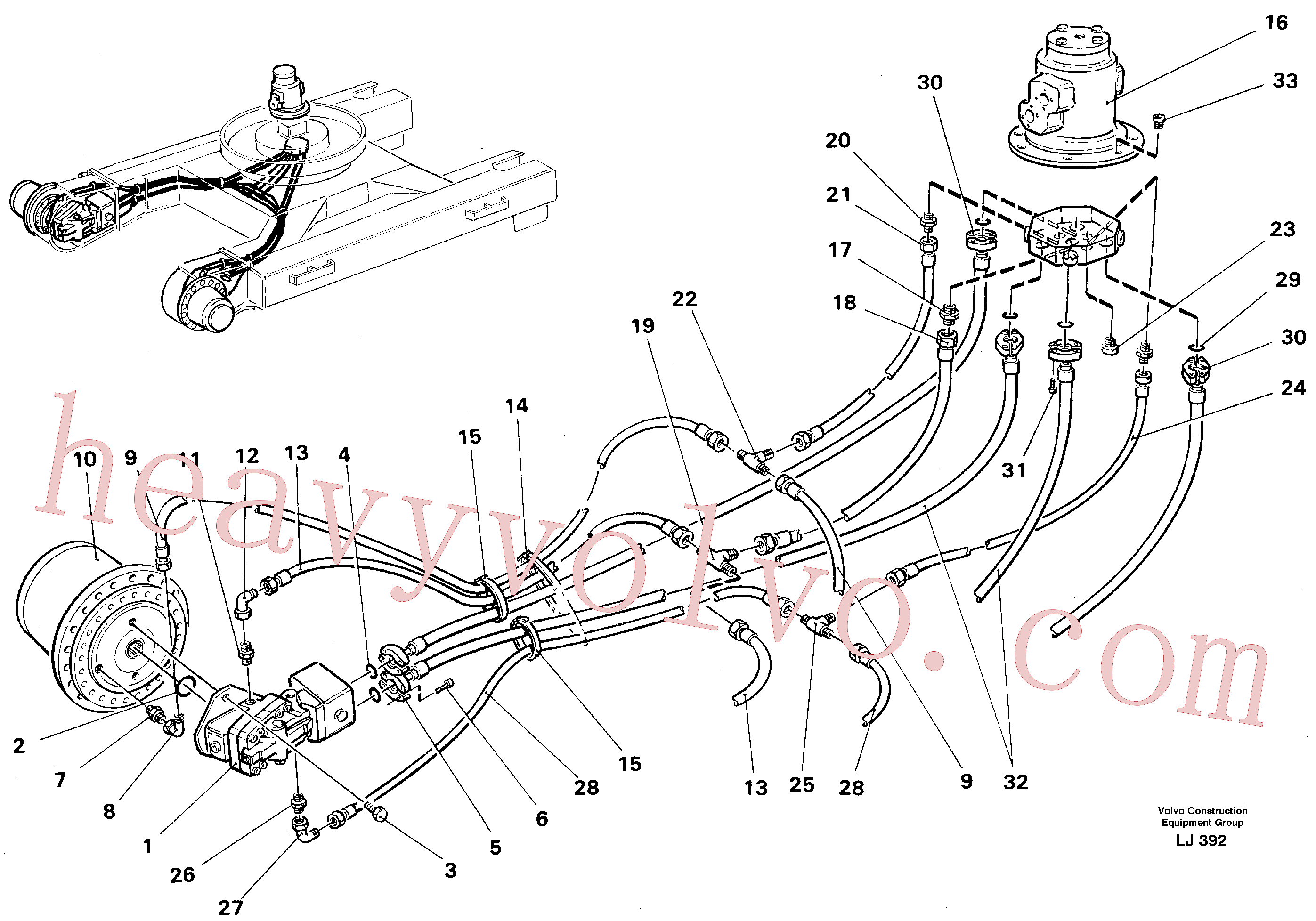 VOE14262197 for Volvo Hydraulics in short undercarriage., Hydraulics in long undercarriage.(LJ392 assembly)