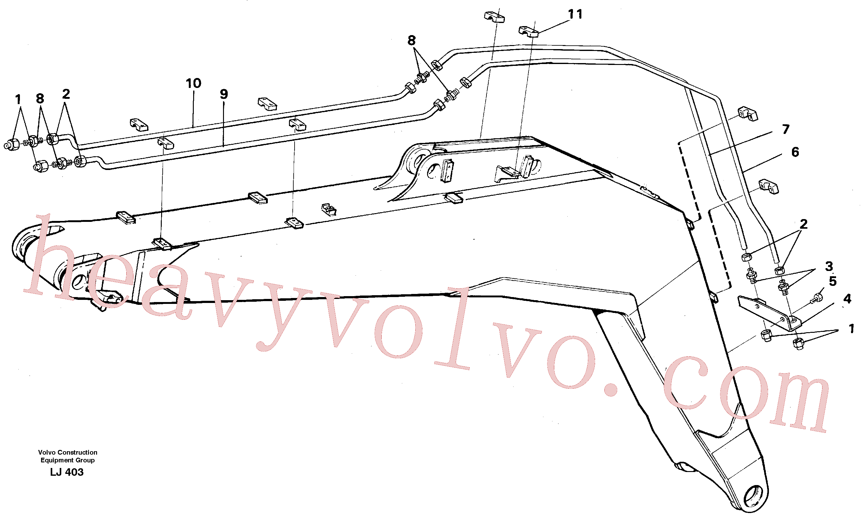 VOE14249692 for Volvo Slope bucket and grab equipment on boom, 5.20 mresp. 5.70 m(LJ403 assembly)