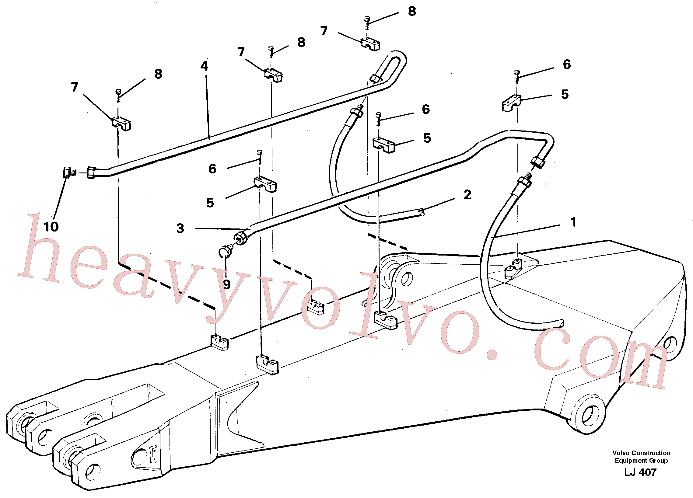 VOE14240727 for Volvo Hammer hydraulics on dipper arm, 2.25 m, 2.80 m, 3.30 m.(LJ407 assembly)