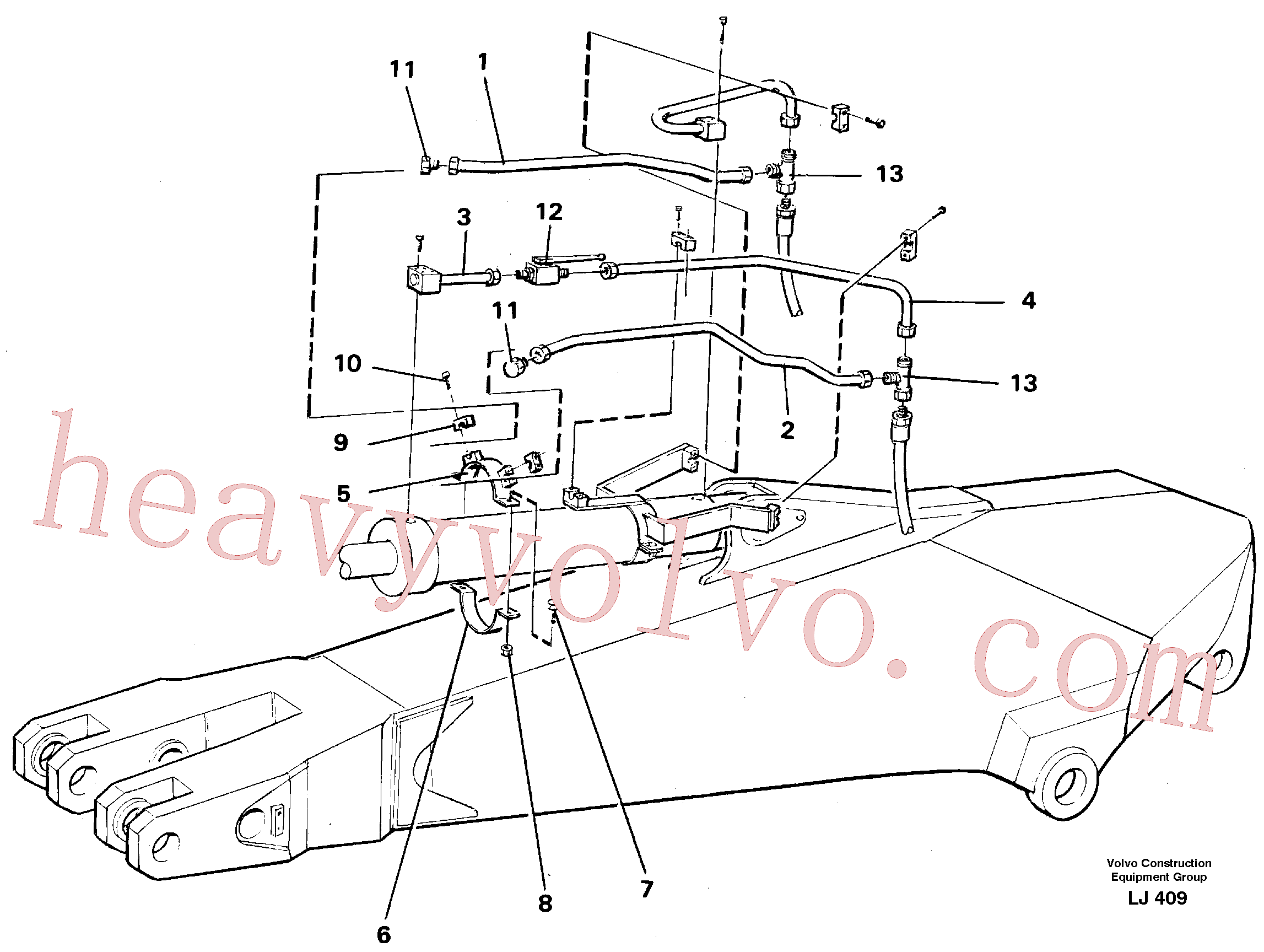 VOE14254937 for Volvo Parallel connected grab hydraulics on dipper arm.(LJ409 assembly)