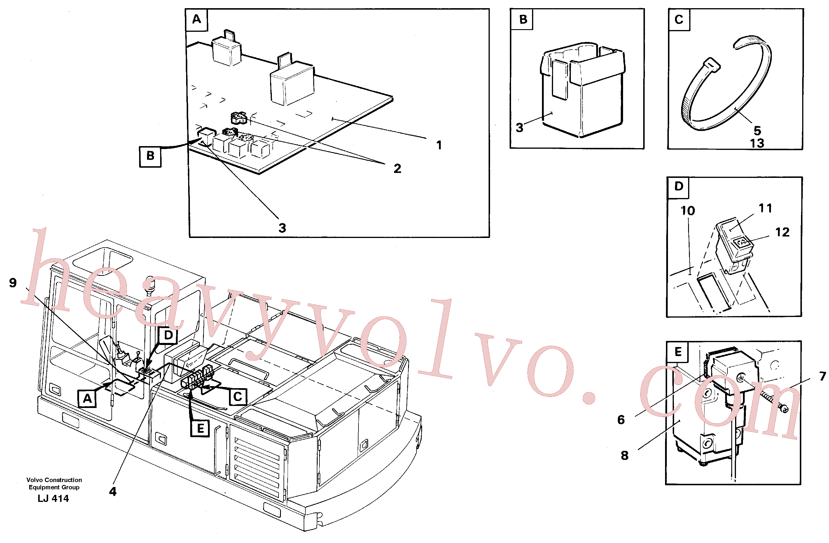 VOE14263046 for Volvo Electric installation forslope bucket/grab equipm.in base machine(LJ414 assembly)