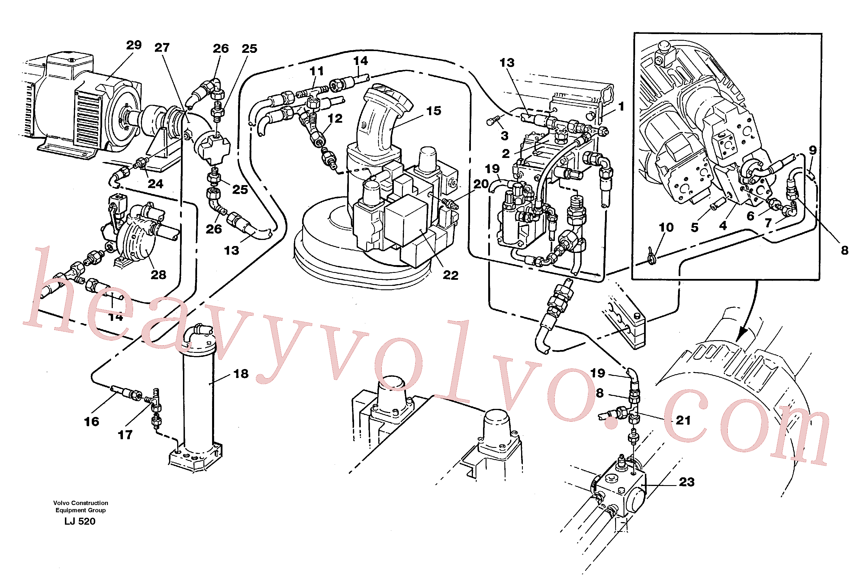 VOE14081414 for Volvo Magnet equipment Älmhult Hydraulic installation 9 Kw alternator(LJ520 assembly)