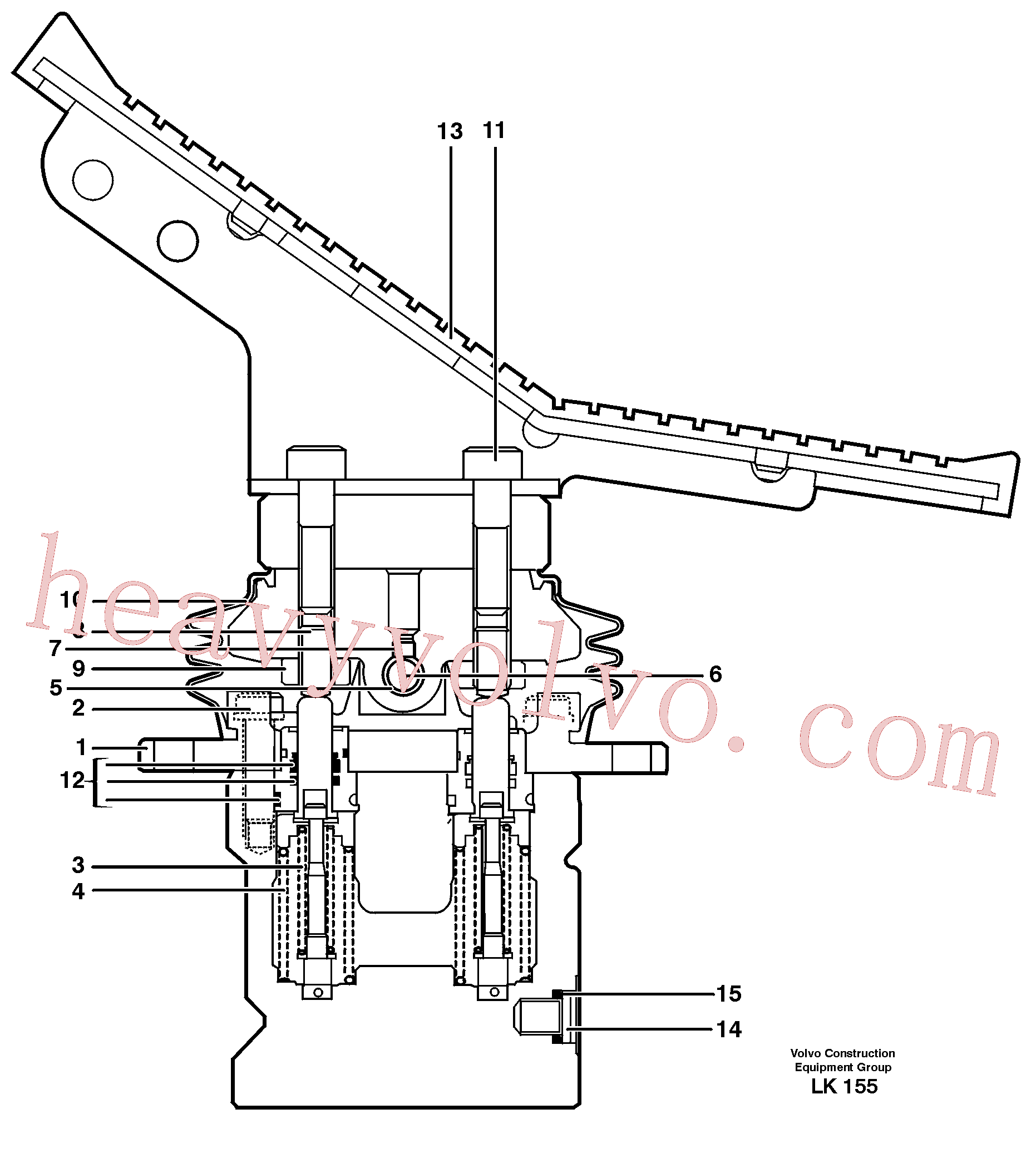 VOE983497 for Volvo Pedal valve(LK155 assembly)