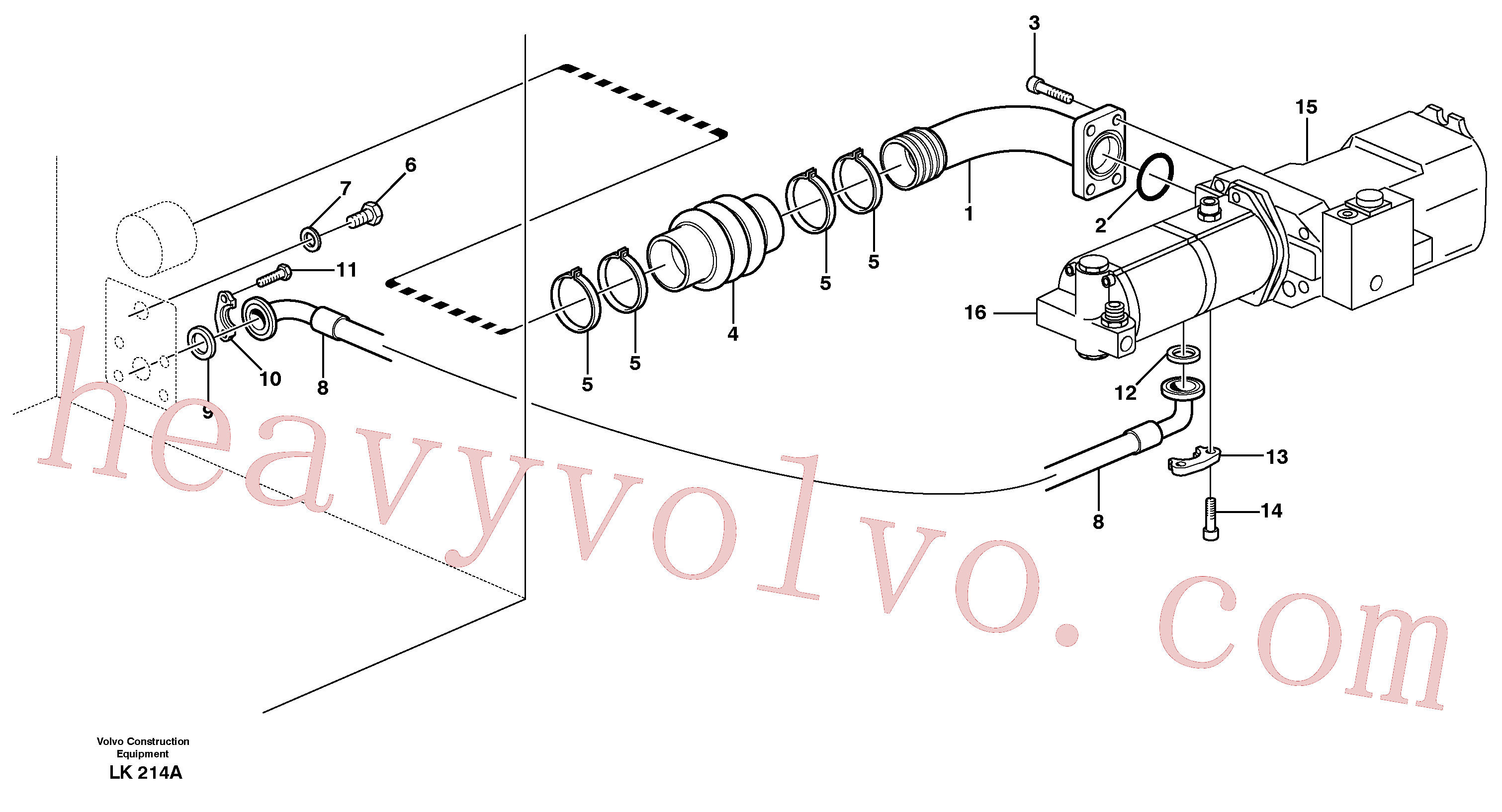 VOE14370095 for Volvo Hydraulic system suction lines(LK214A assembly)