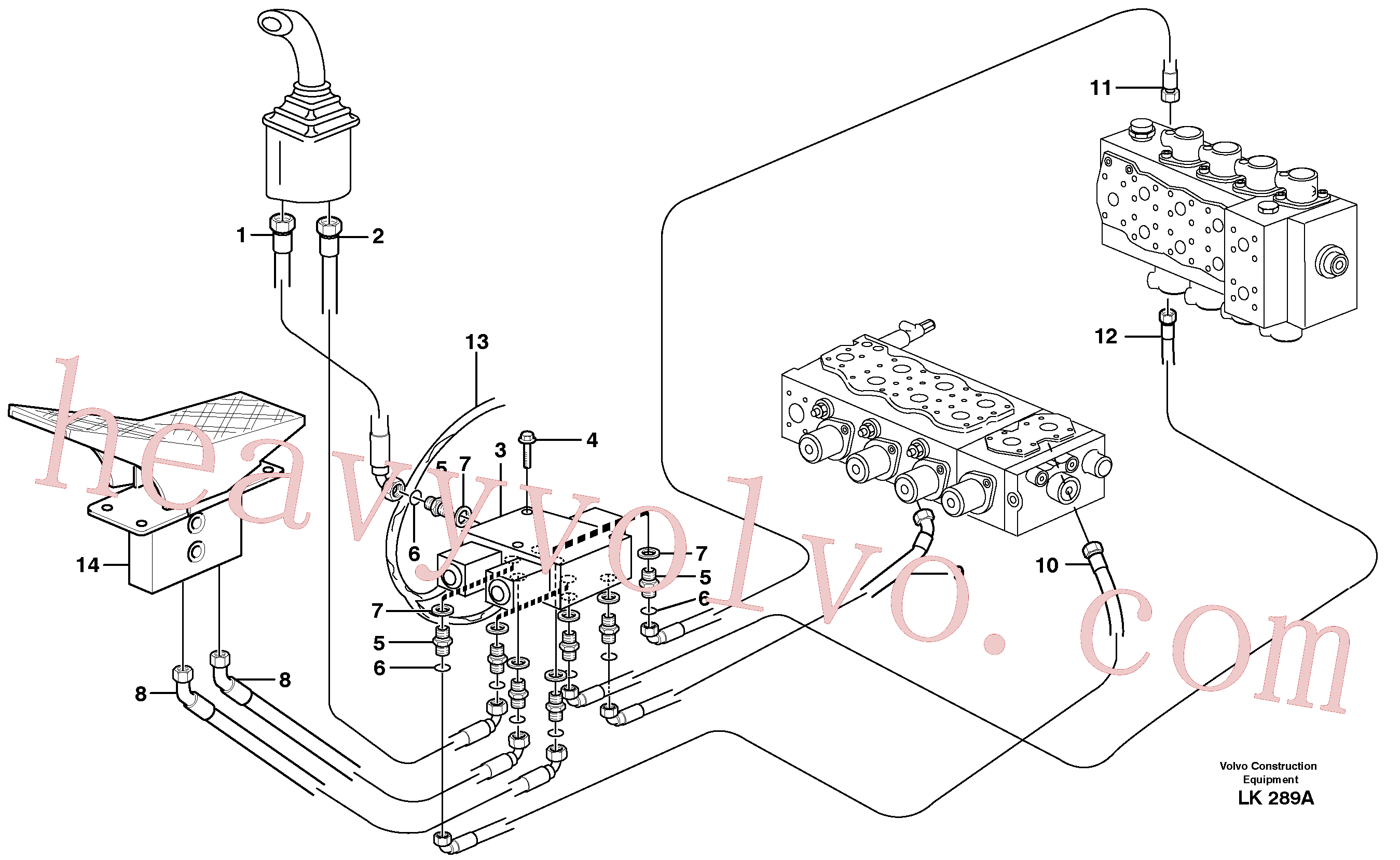 VOE14378961 for Volvo Servo hydraulics, grab bucket(LK289A assembly)