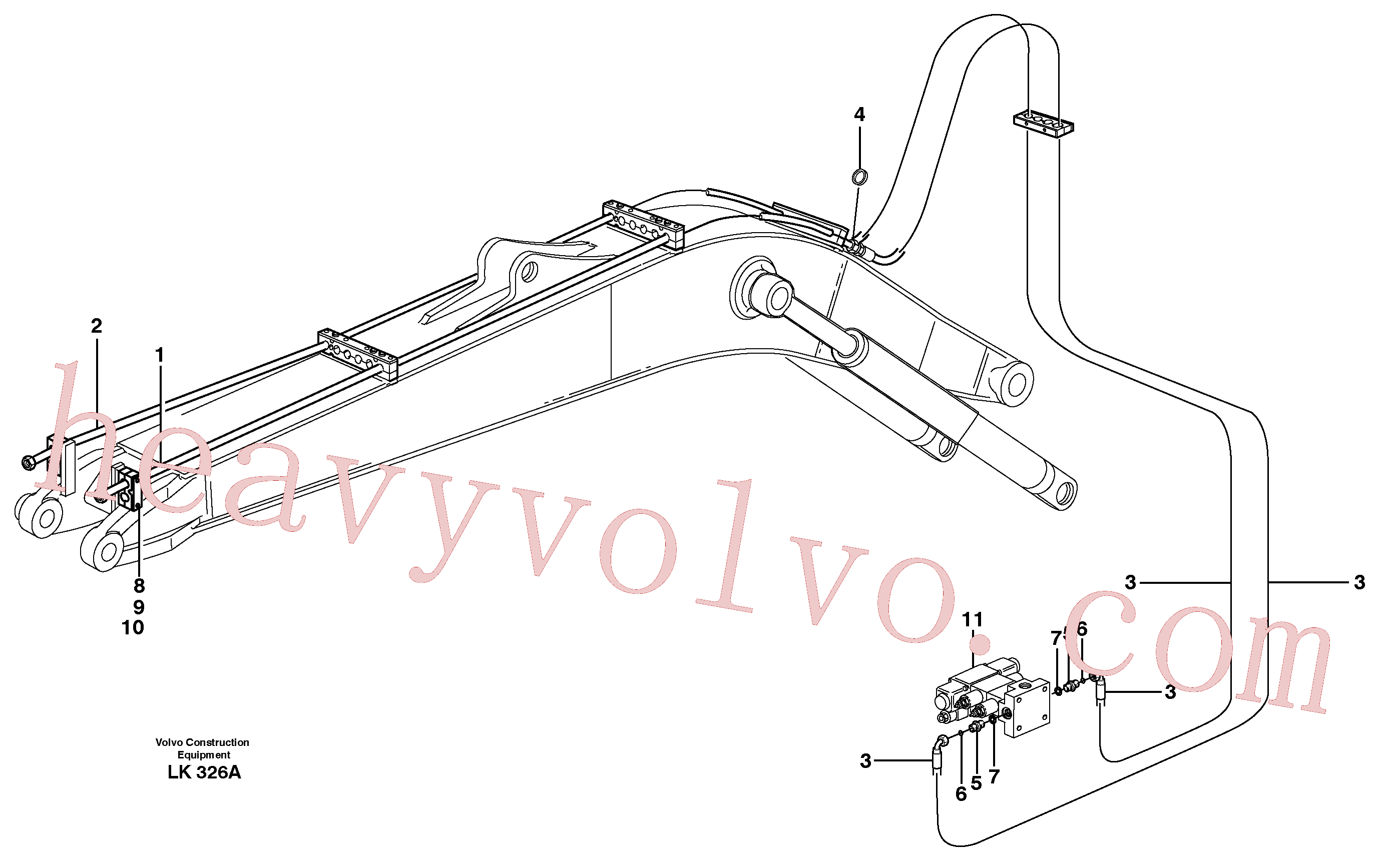 VOE14372997 for Volvo Hydr. equipm. on mono boom, 4,5m, X3(LK326A assembly)