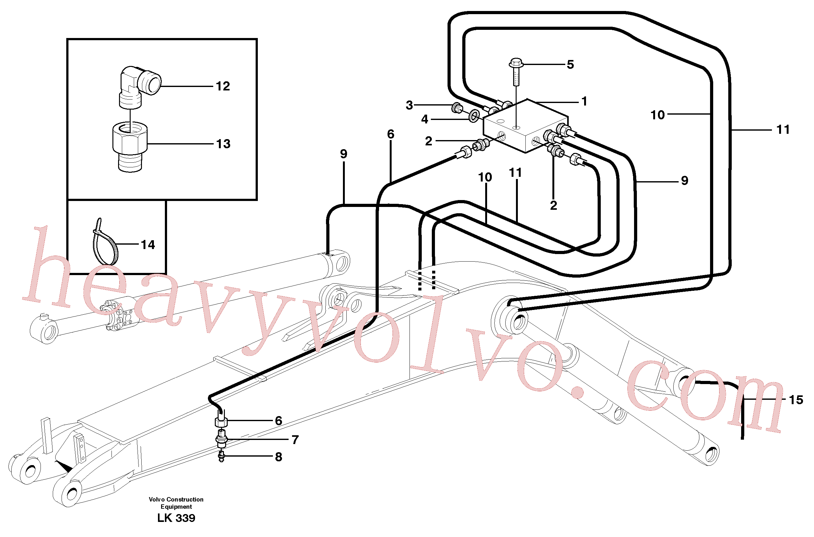 VOE14371961 for Volvo Central lubrication, mono boom(LK339 assembly)