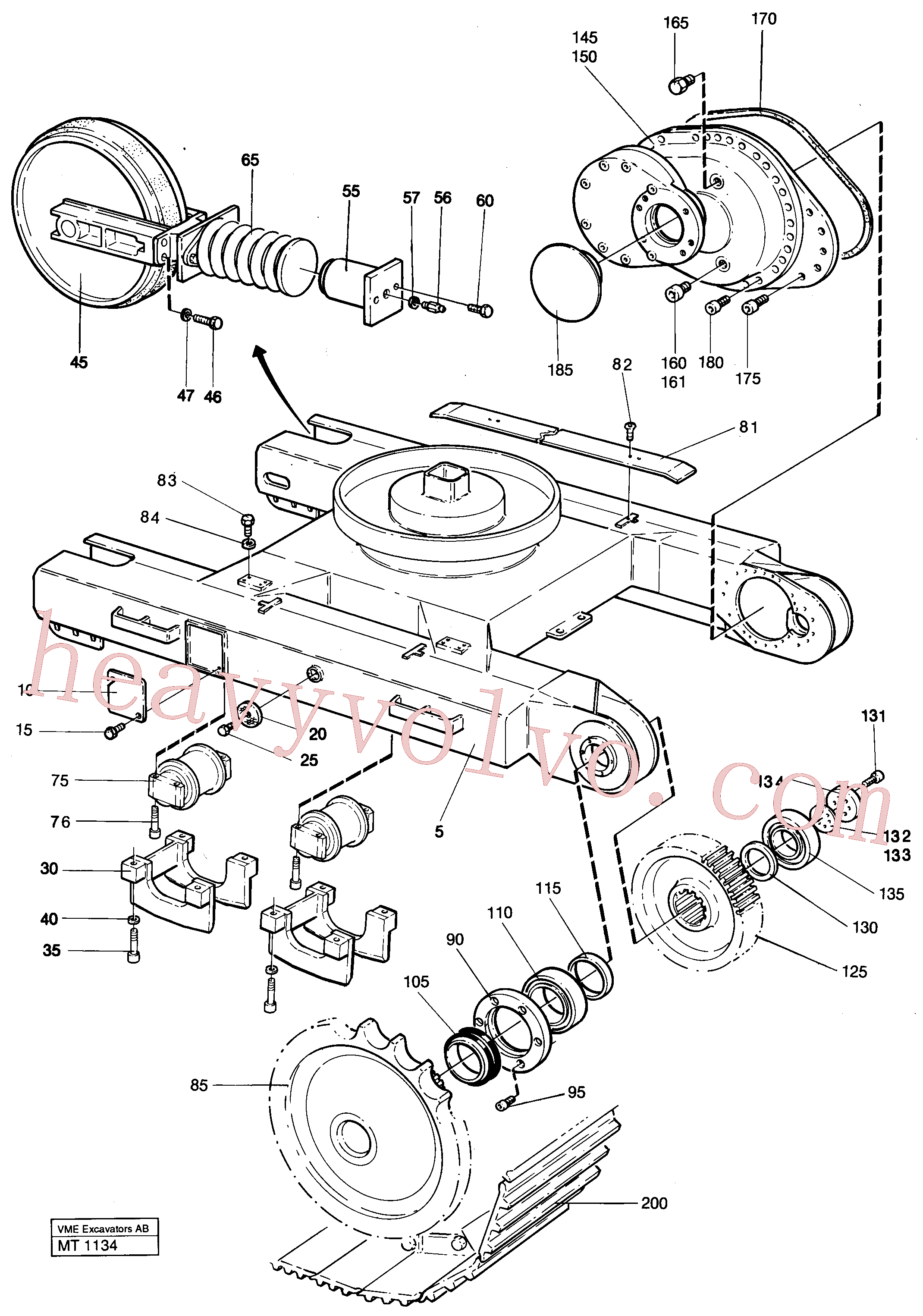 VOE14016535 for Volvo Undercarriage Ec 230 Undercarriage Ec 229(MT1134 assembly)