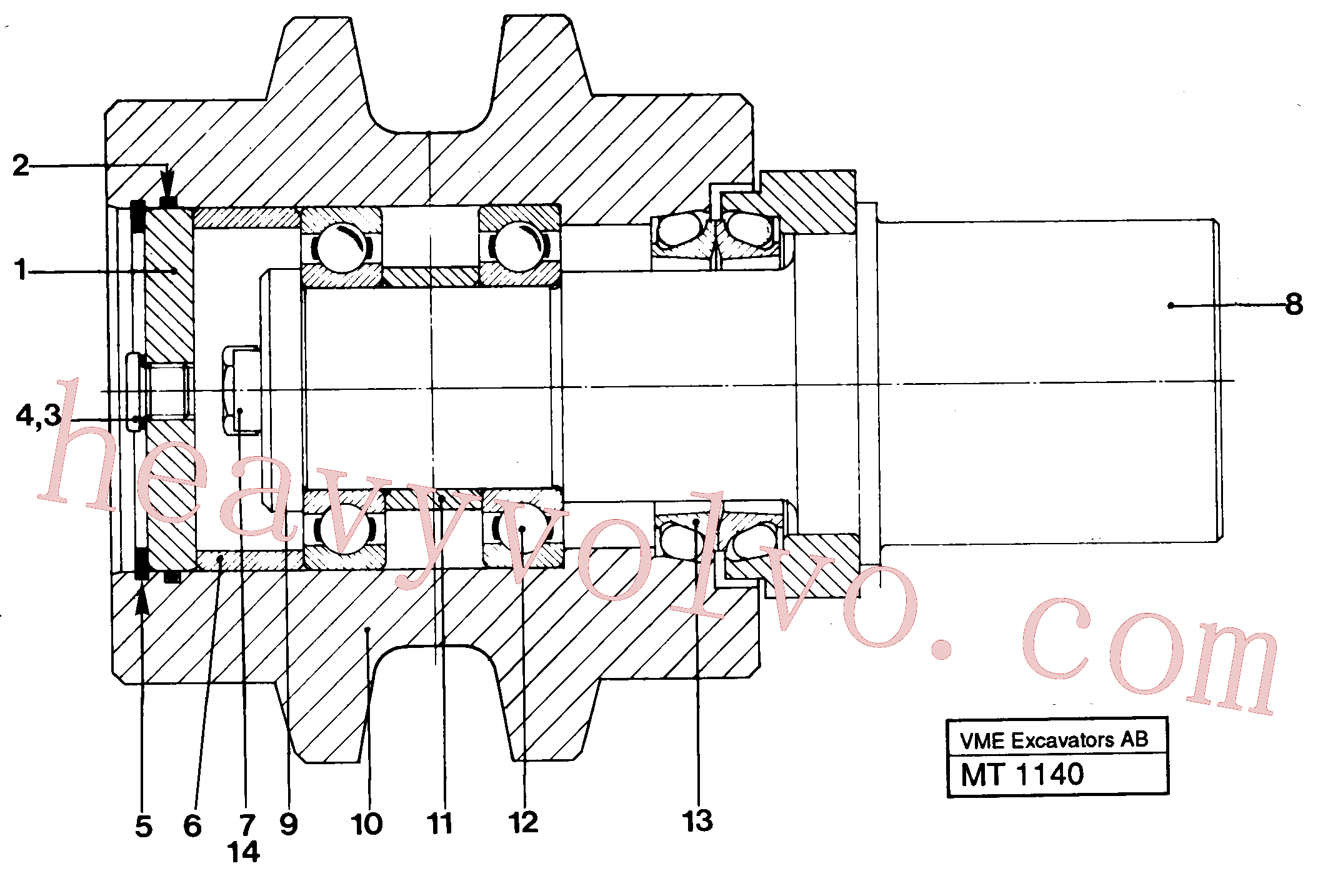 VOE14013538 for Volvo Top roller(MT1140 assembly)