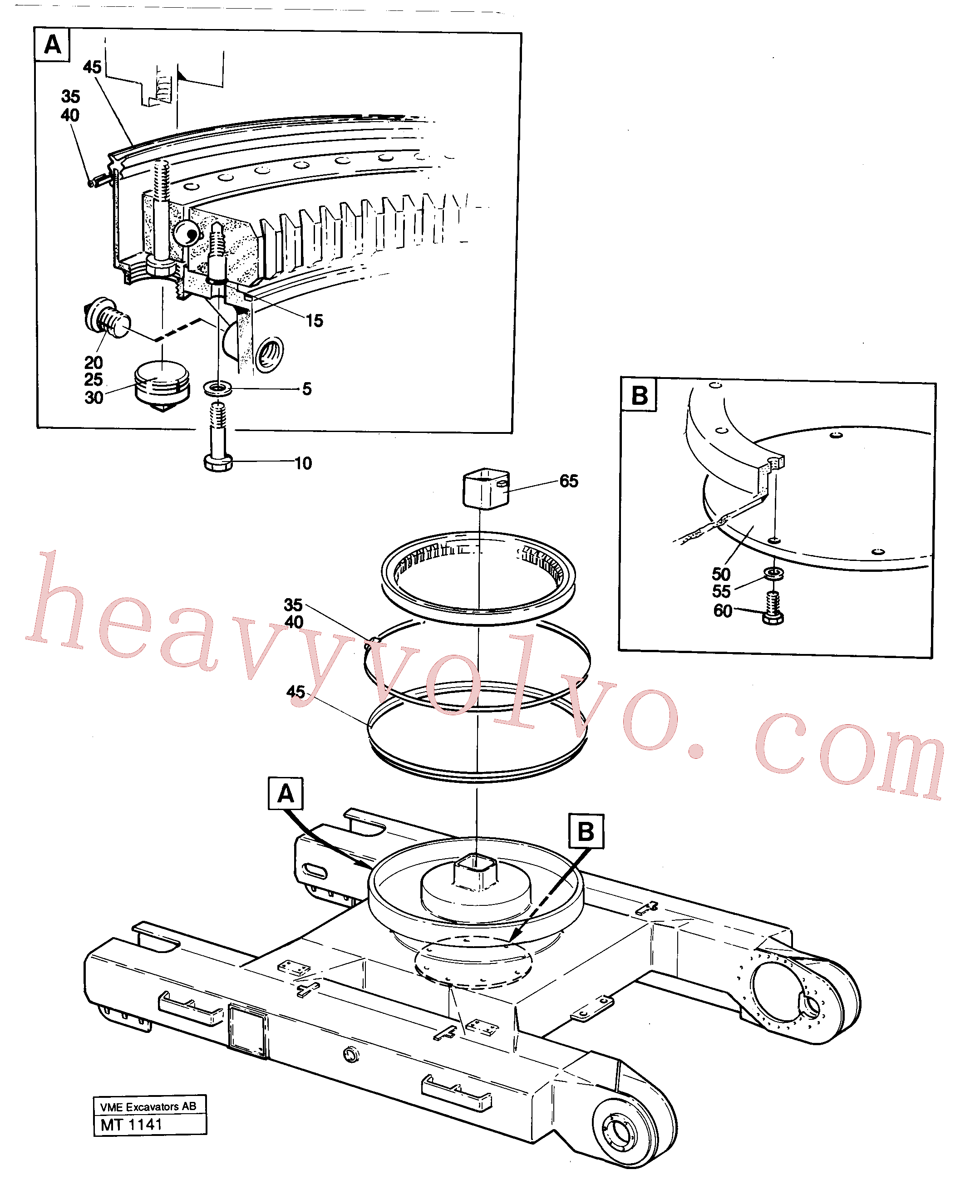 VOE14233513 for Volvo Slewing ring attachment(MT1141 assembly)