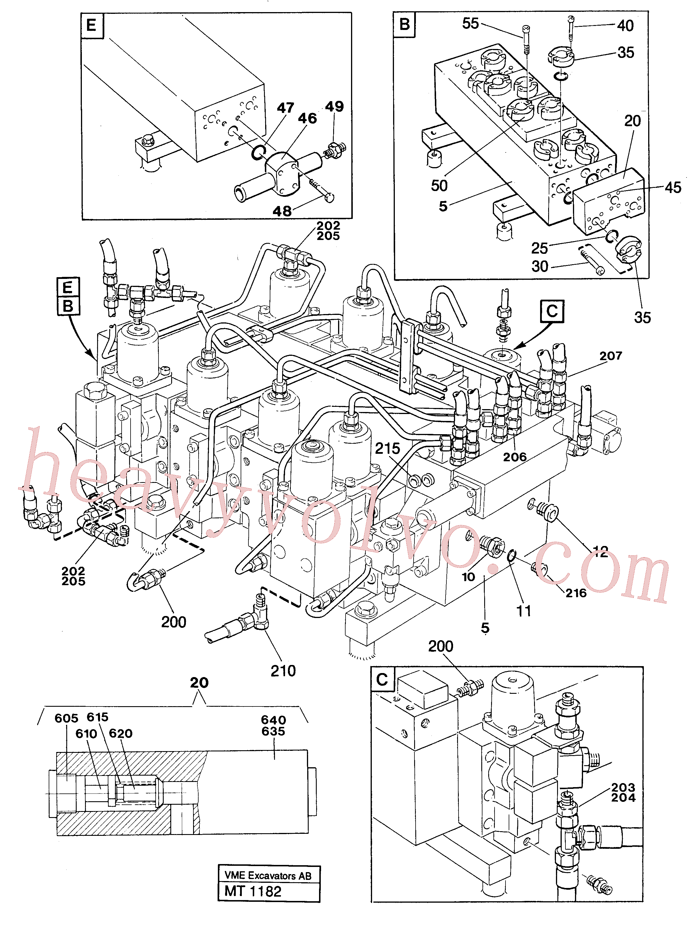 VOE14012384 for Volvo Main valve assembly with connections(MT1182 assembly)