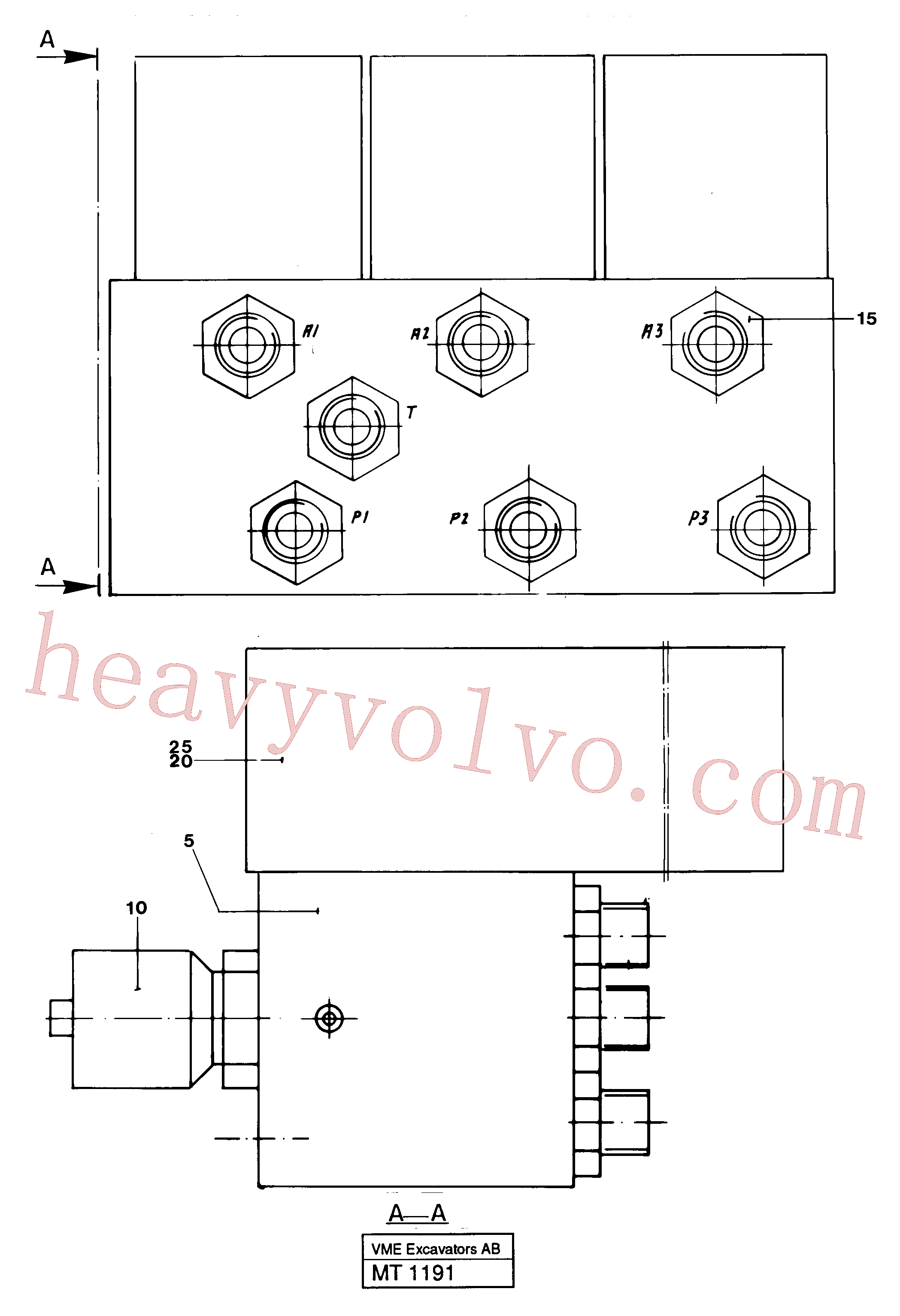 VOE14244435 for Volvo Control block for end position damp(MT1191 assembly)