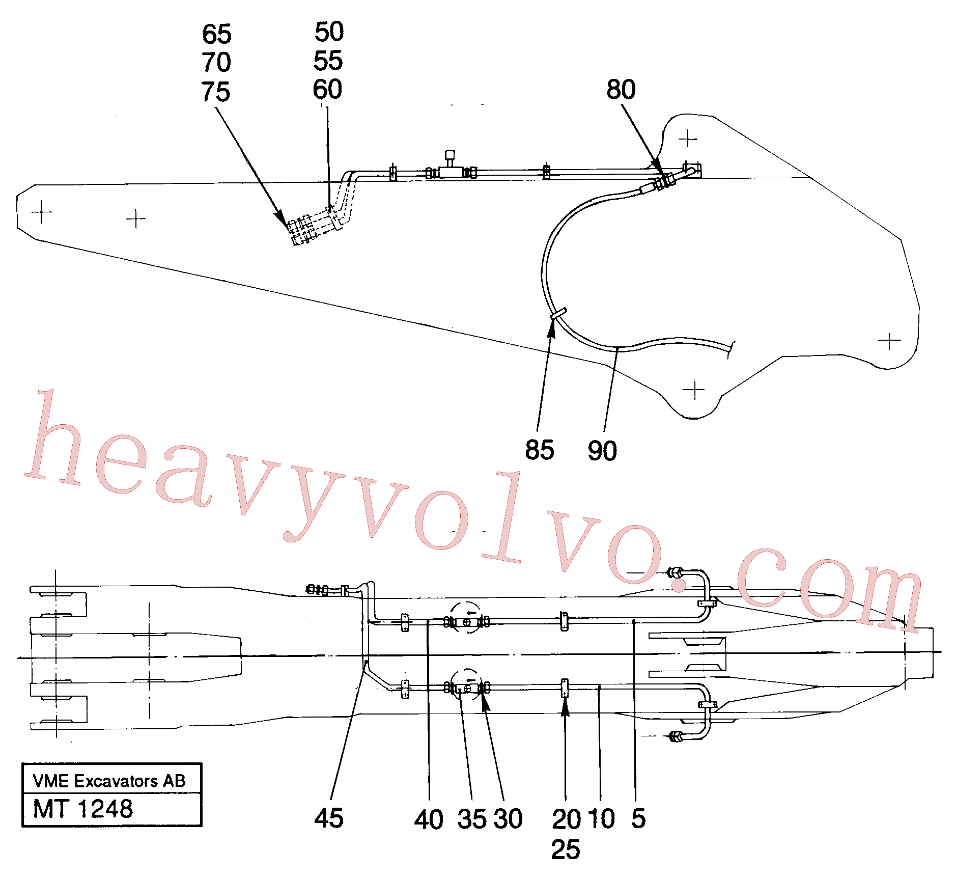 VOE14240722 for Volvo Slope bucket equipment on 2,25 m dipper Lh and Rh, Slope bucket equipment on 2,25 m dipper, Lh Rh, Slope bucket equipment on 2,80 m dipper, Lh Rh(MT1248 assembly)