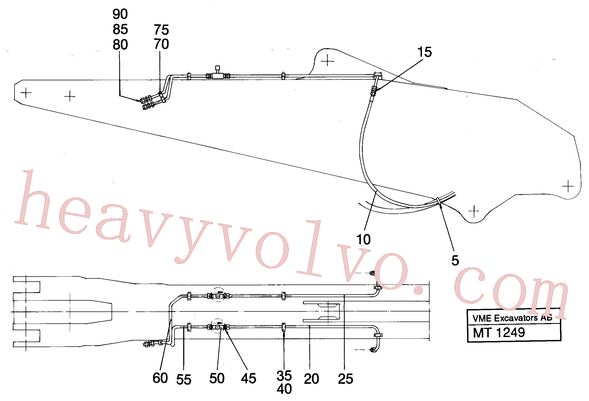 VOE14240722 for Volvo Slope bucket equipment on3,30 m dipper, Lh Rh, Slope bucket equipment on3,30 m dipper Lh and Rh(MT1249 assembly)