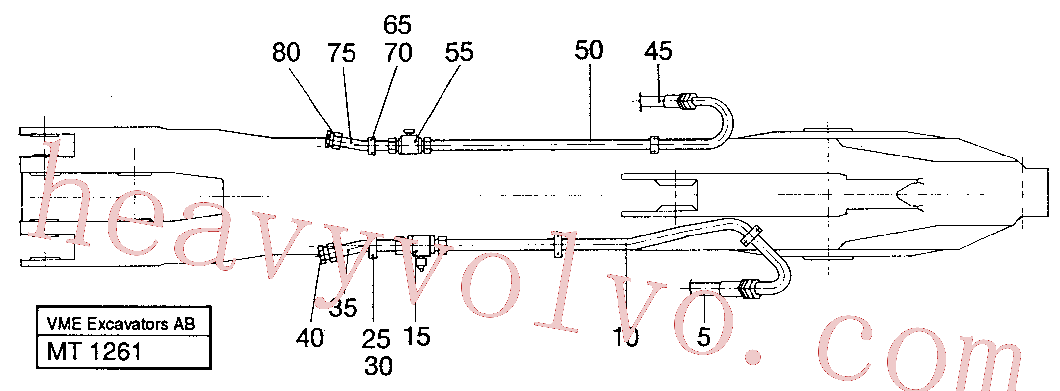 VOE14254494 for Volvo Hydraulic hammer equipment on dipper with shut-off cocks(MT1261 assembly)