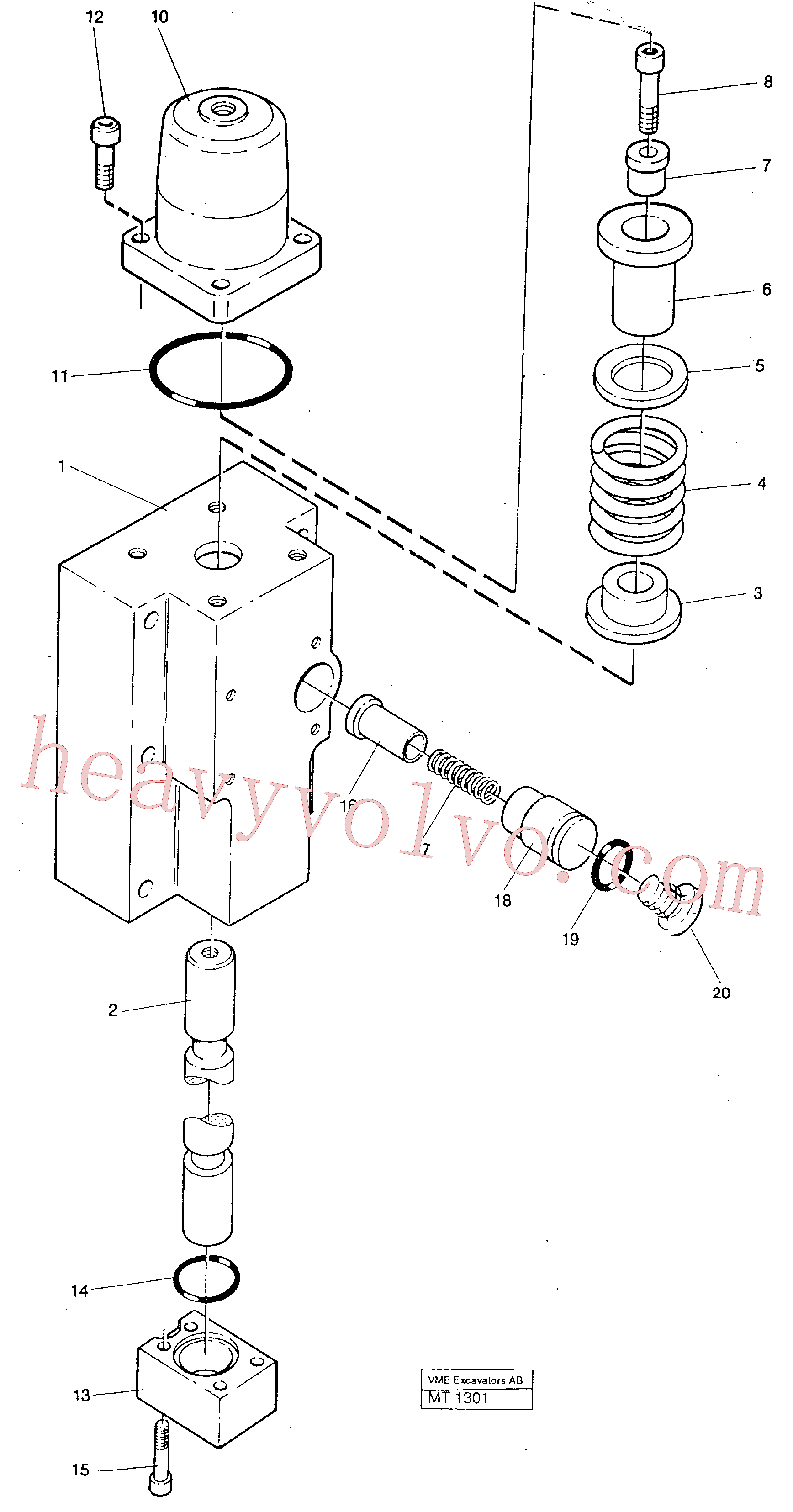 VOE14249826 for Volvo Four way valve, secondaryboom, dipper, bucket, Four way valve travel / slewing, Four way valve, primary boom, dipper, bucket, Four way valves Travel / slewing, Four way valves, primary Boom, dipper, bucket(MT1301 assembly)