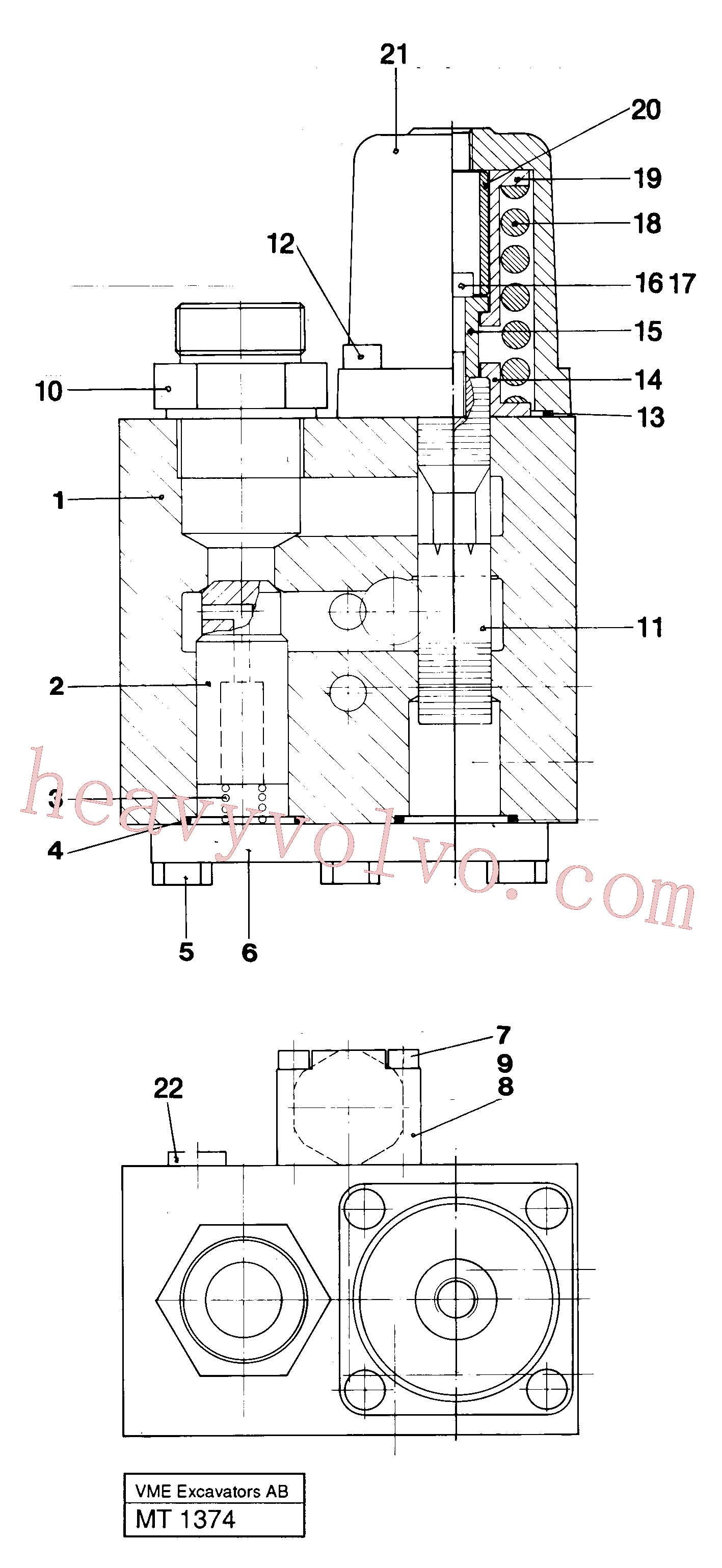 VOE14241321 for Volvo Hose rupture valve(MT1374 assembly)