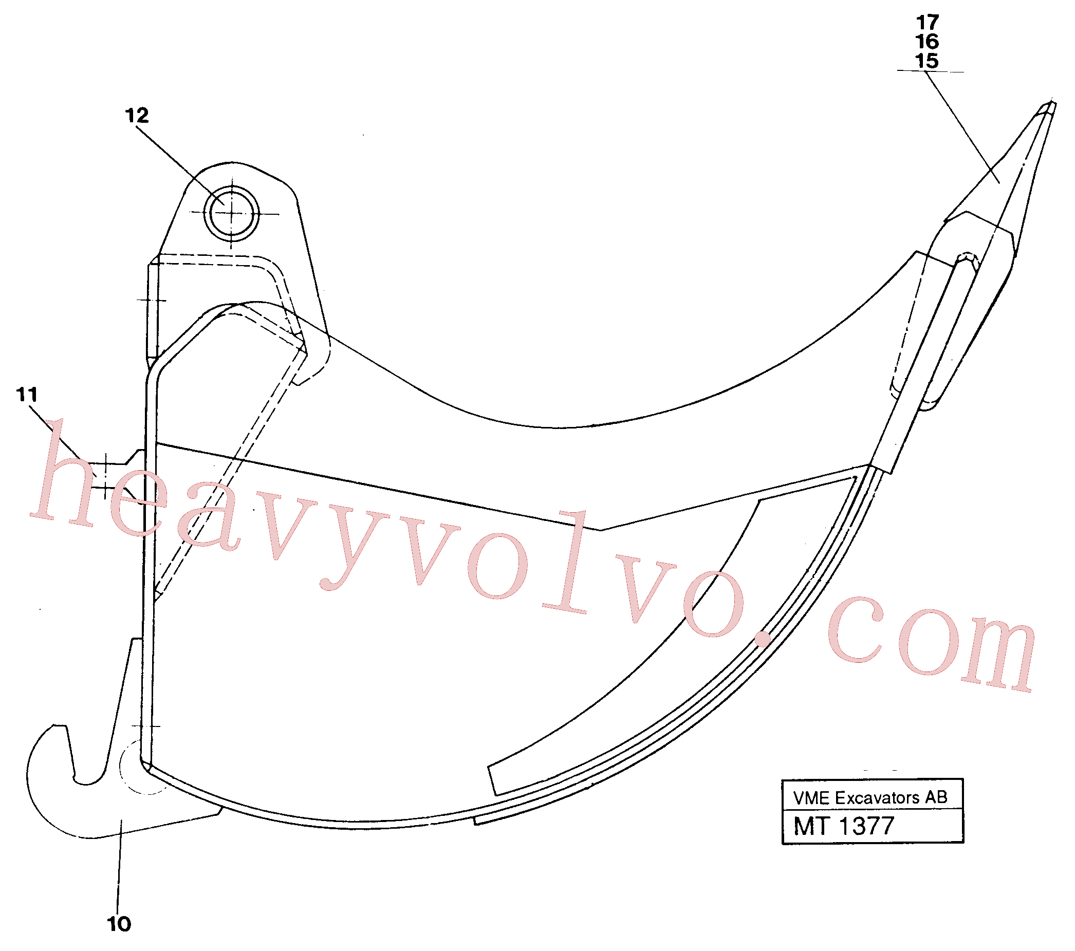 VOE14230660 for Volvo Cable bucket, Buckets for Quickfit(MT1377 assembly)