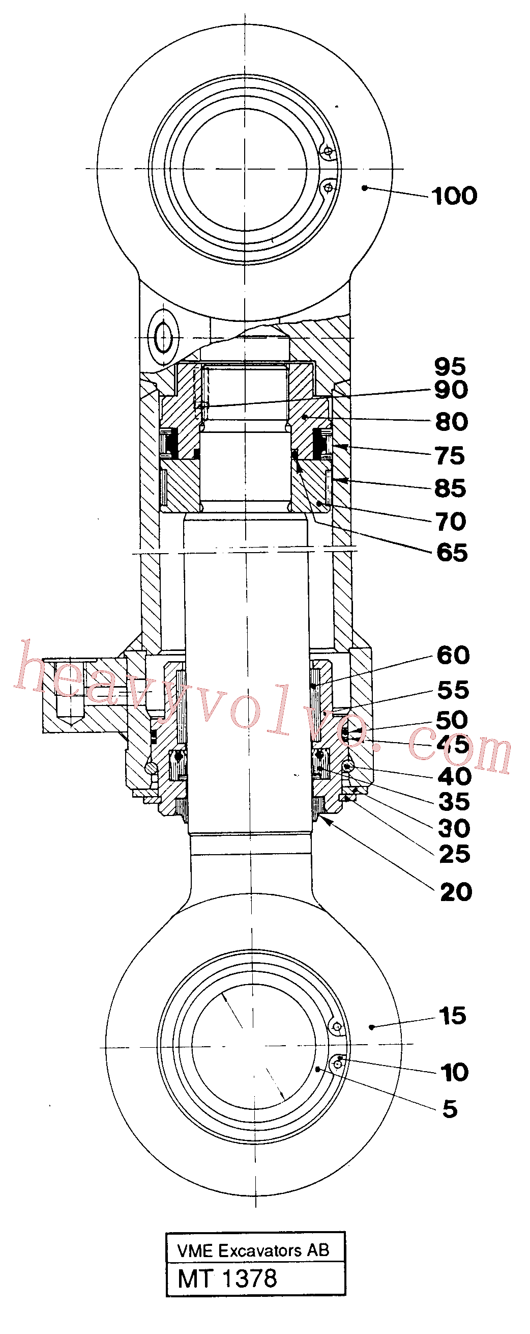 VOE14237789 for Volvo Hydraulic cylinder for slope bucket(MT1378 assembly)