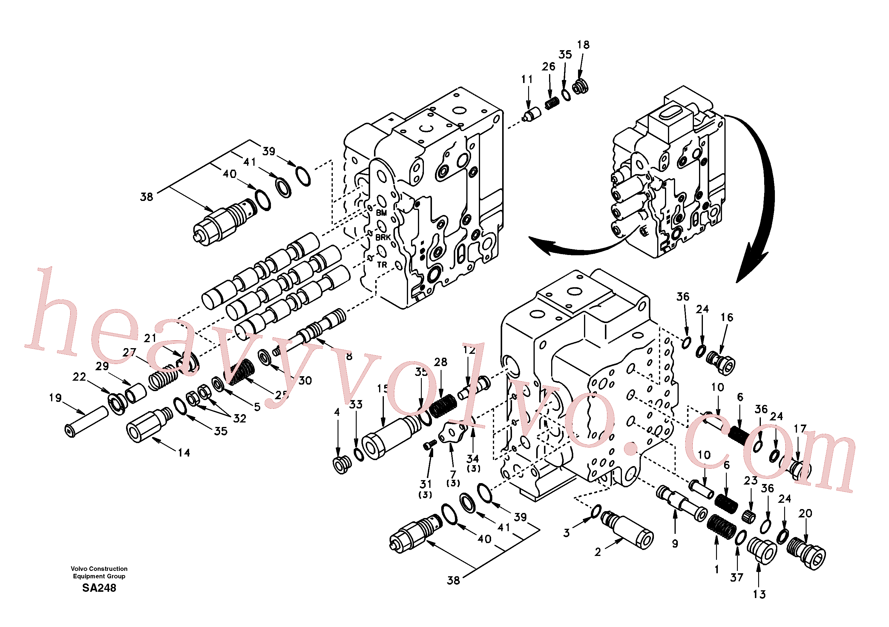 SA8230-12630 for Volvo Main control valve, boom and bucket and travel Rh(SA248 assembly)