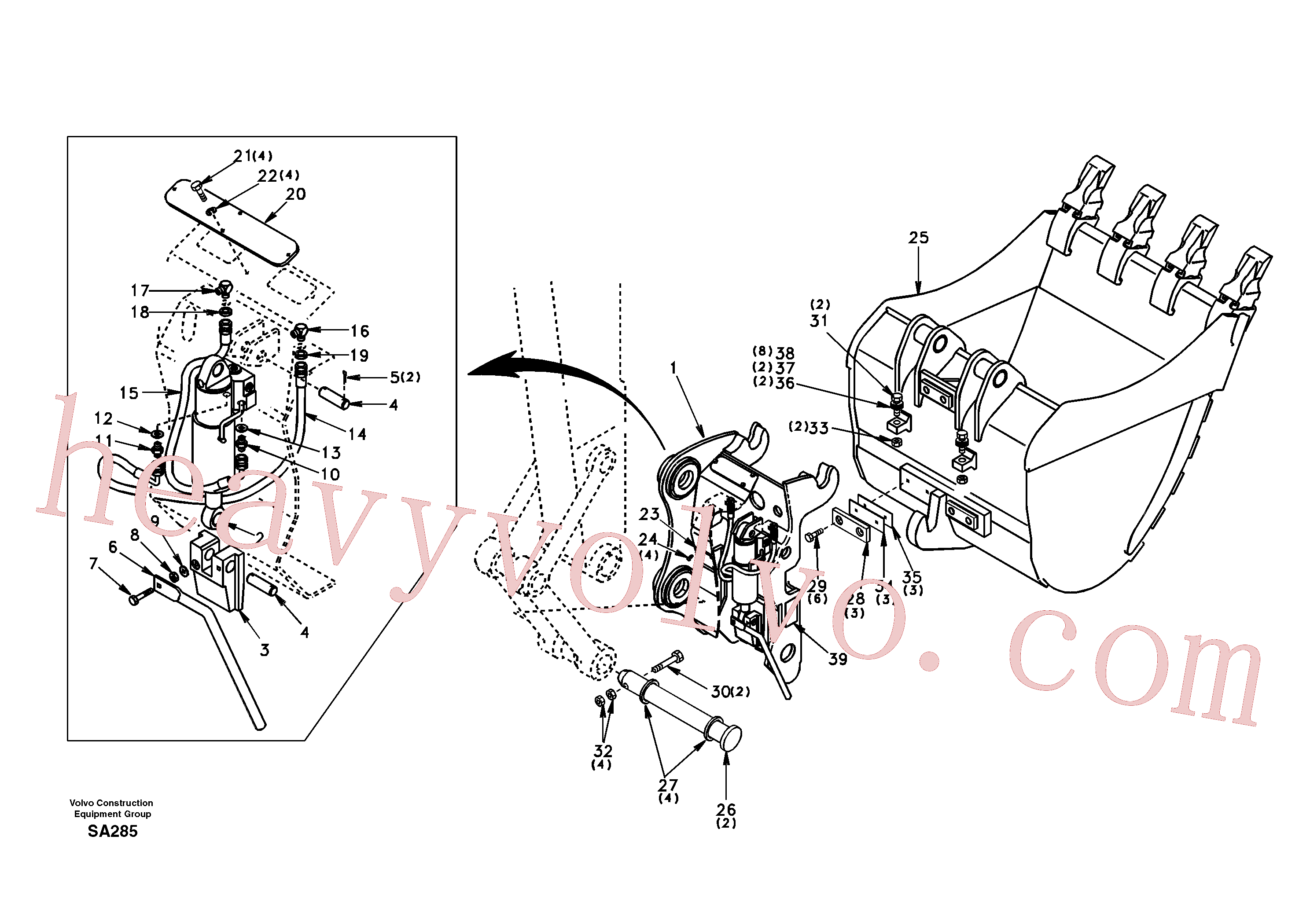 SA1192-02890 for Volvo Attachment bracket, quickfit(SA285 assembly)