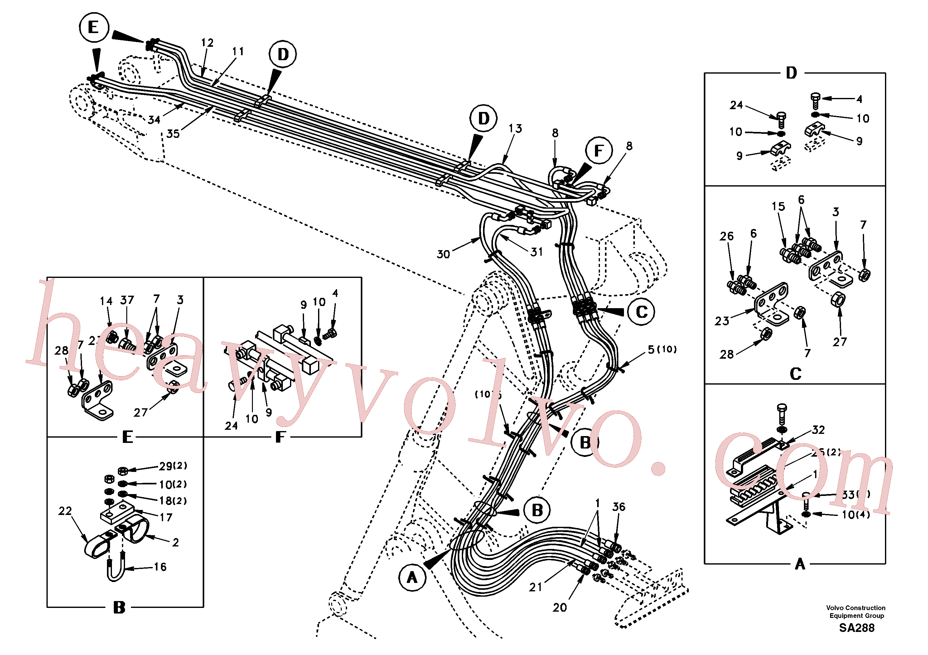 SA9451-04266 for Volvo Quickfit and rotator hydraulic, adjustable boom(SA288 assembly)