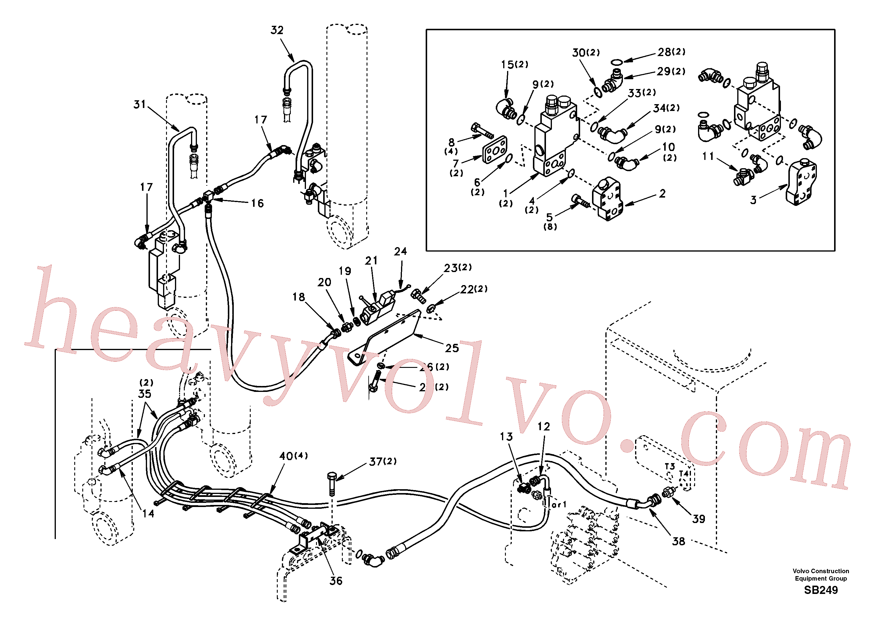 SA1174-50290 for Volvo Working hydraulic, boom rupture(SB249 assembly)